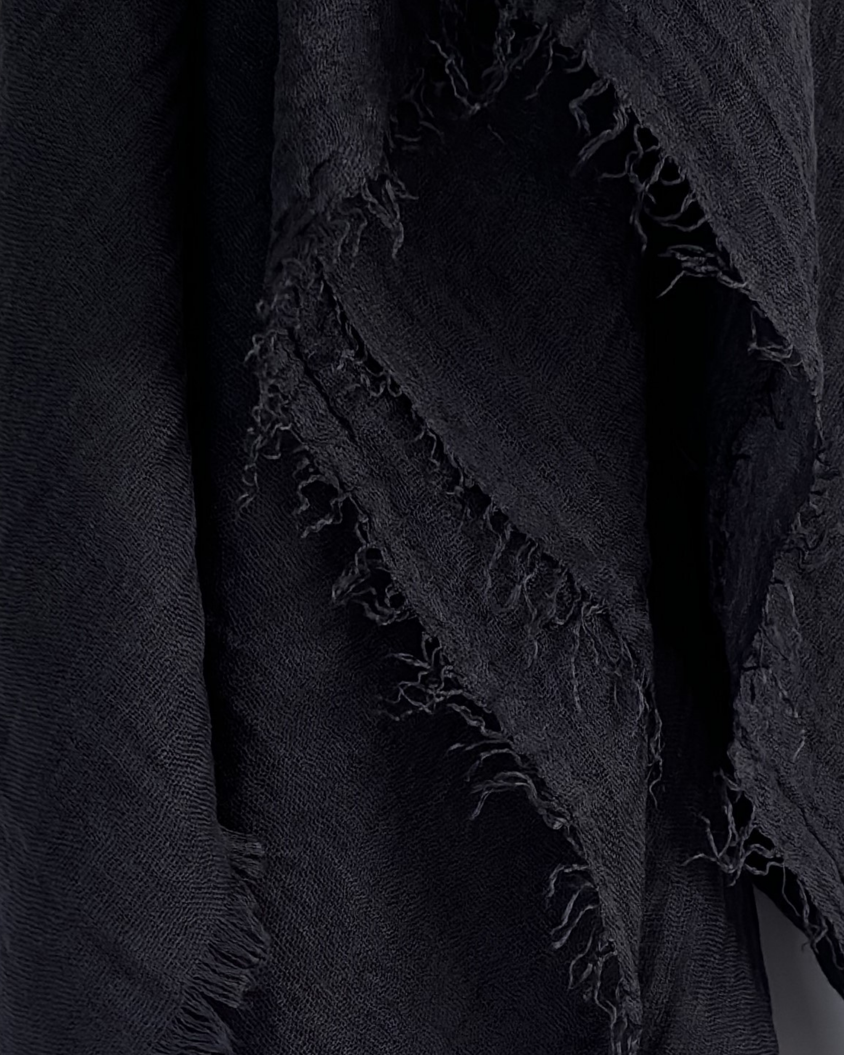 Crinkle Cotton Hijab - Charcoal Gray