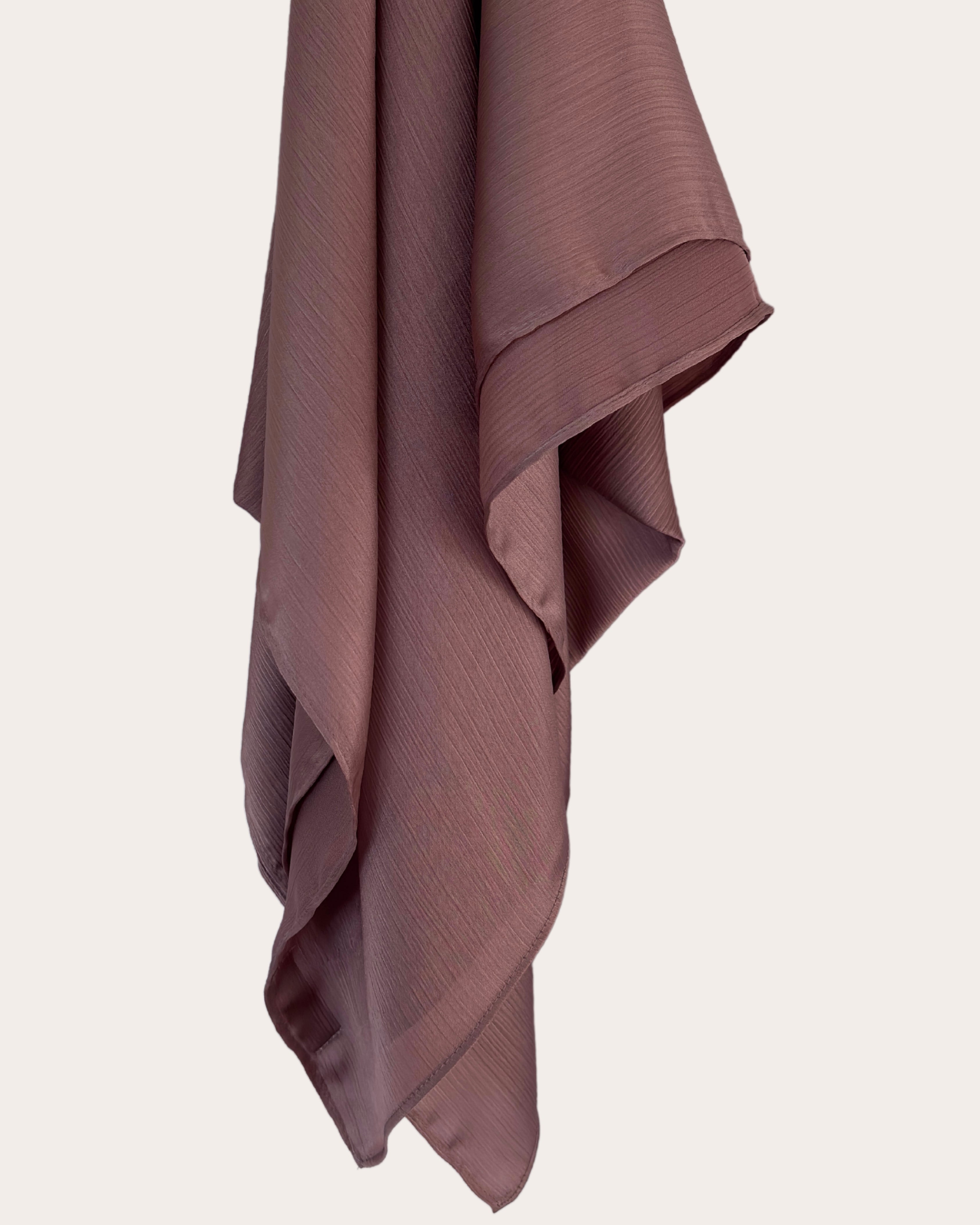 Crinkle Satin Hijab - Muted Rose