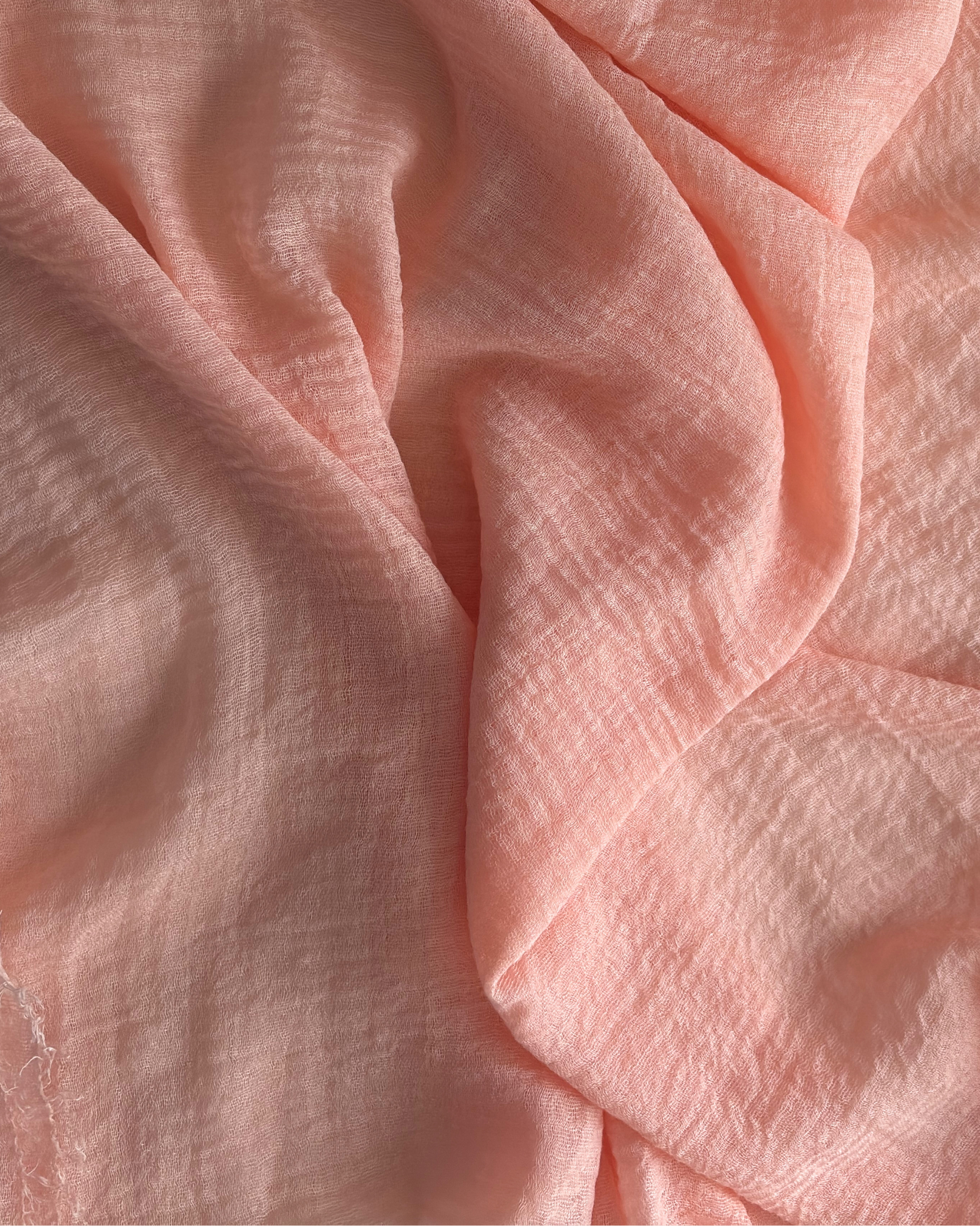 Crinkle Cotton Hijab - Coral Sunset