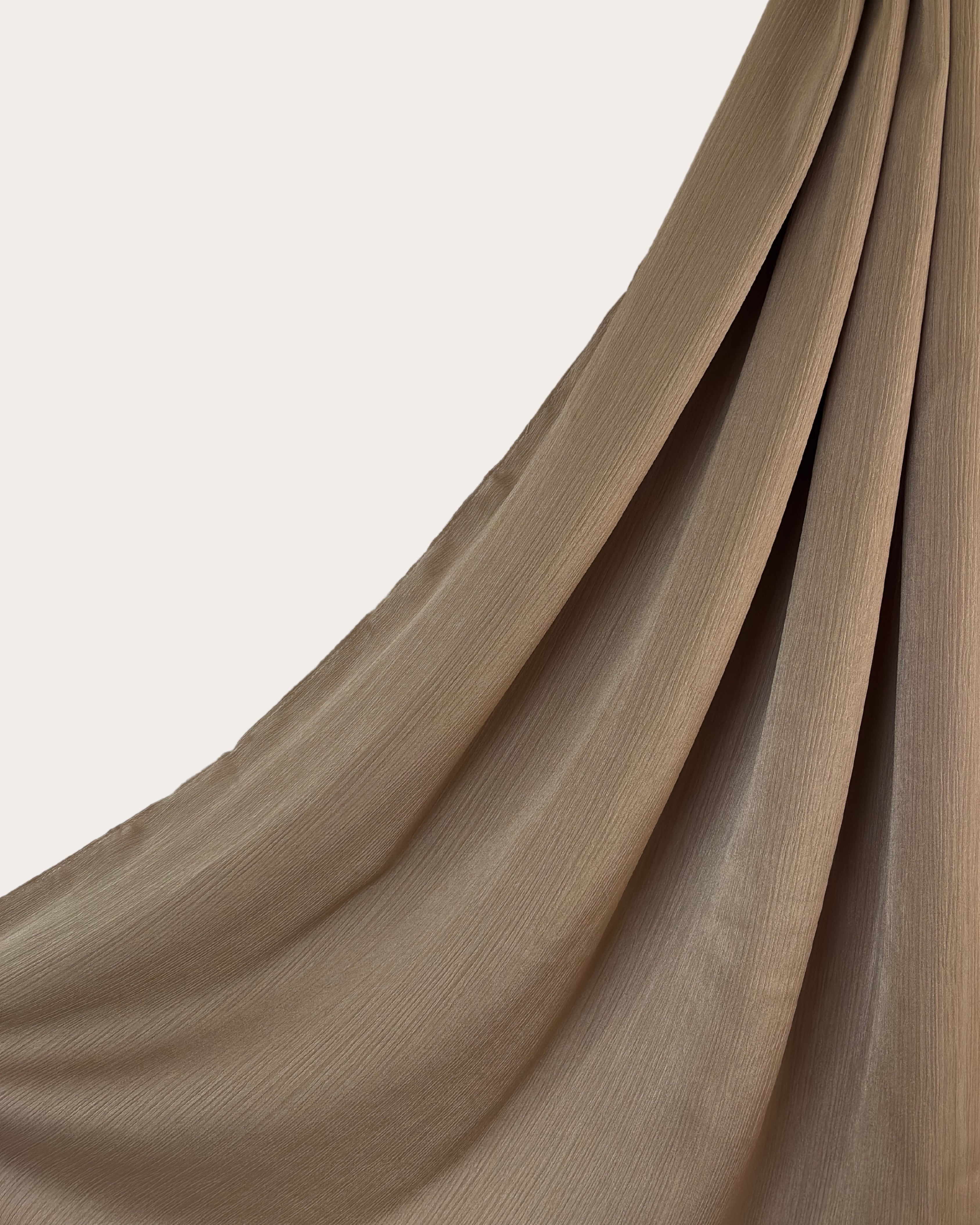 Crinkle Satin Hijab - Champagne Mist