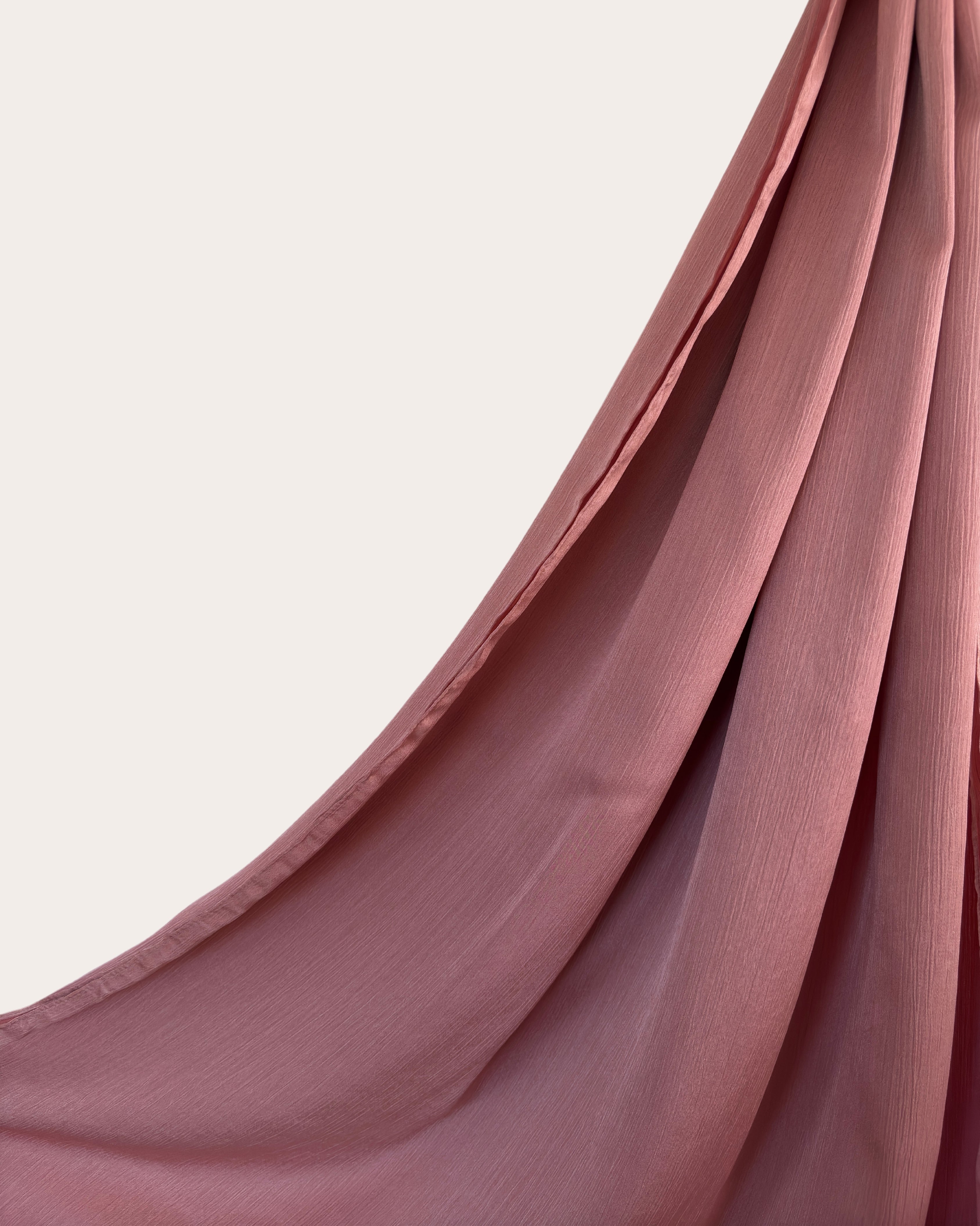 Crinkle Satin Hijab - Dusty Blush