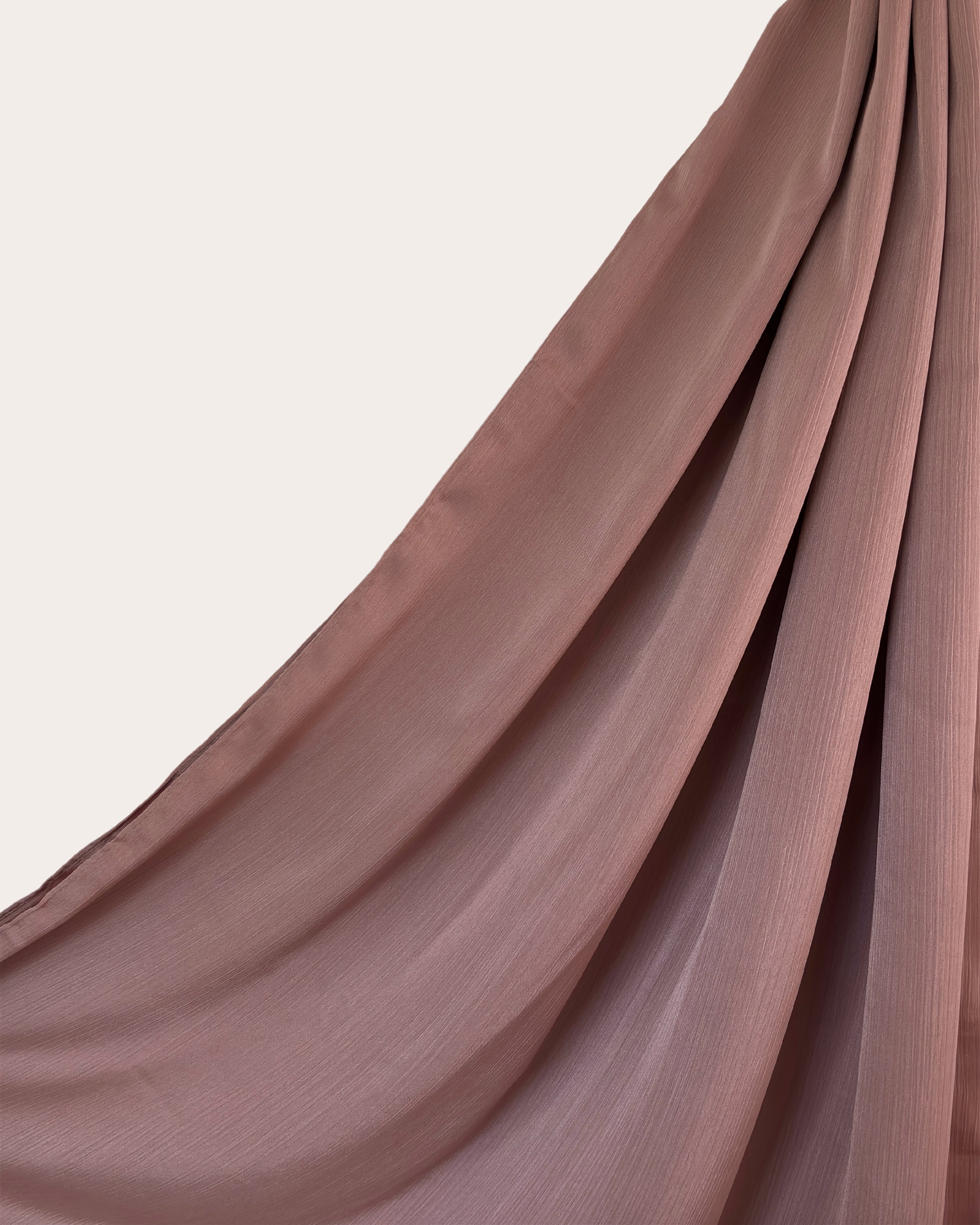 Crinkle Satin Hijab - Muted Rose