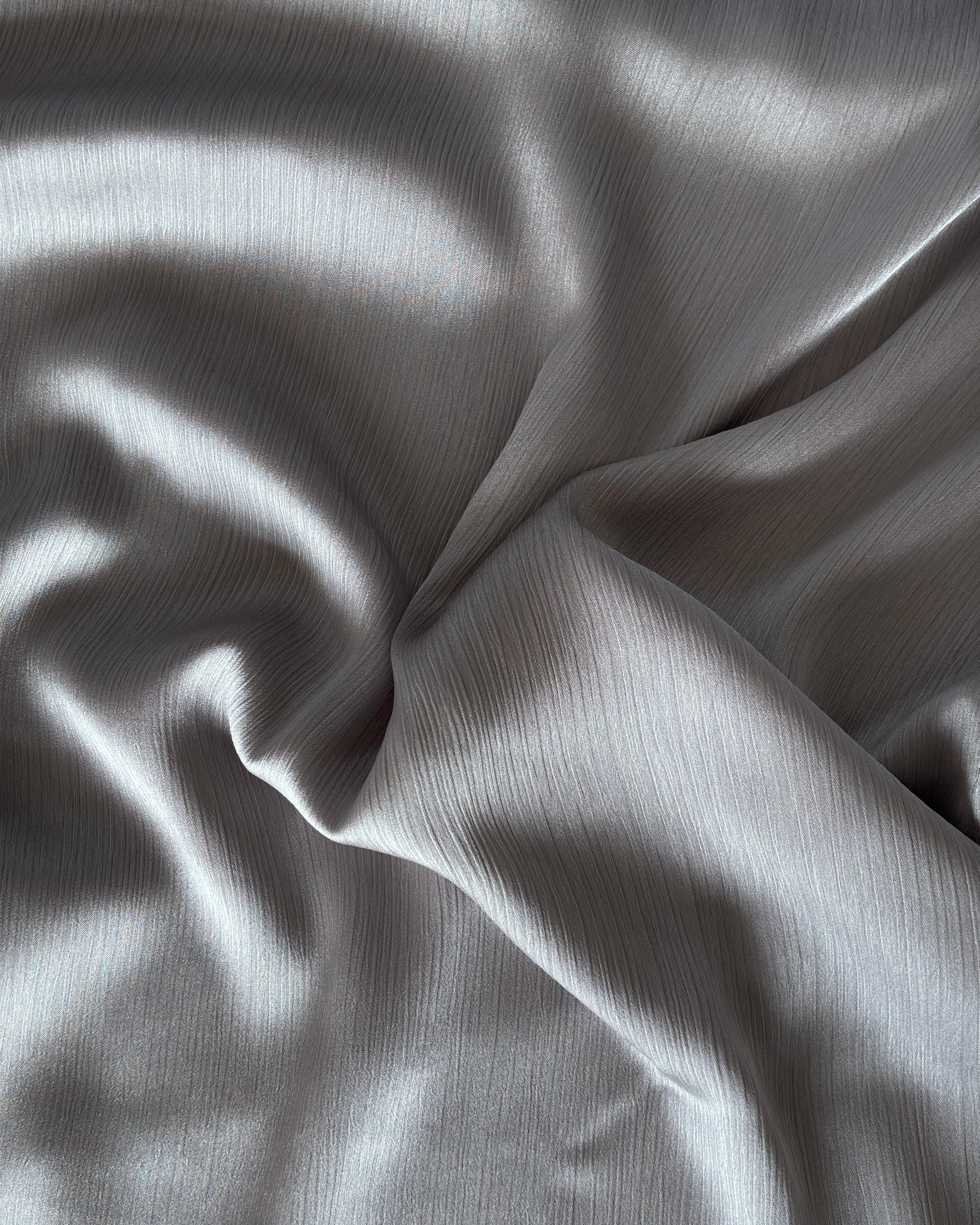 Crinkle Satin Hijab - Charcoal Essence