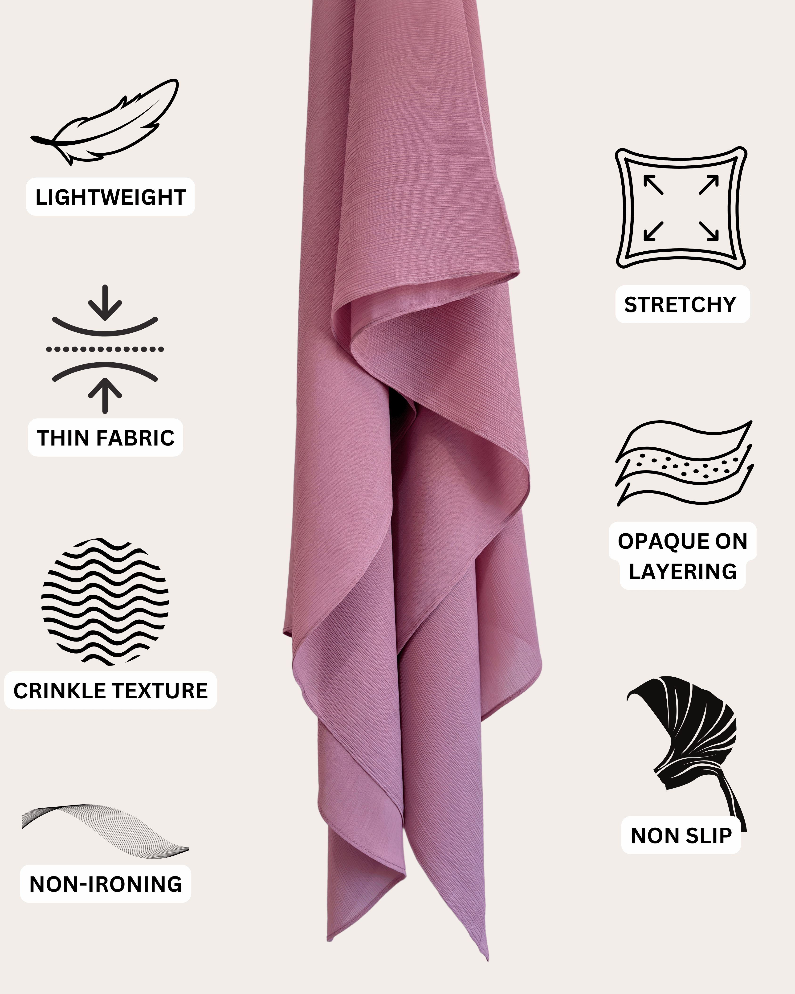 Crinkle Chiffon Hijab - Blossom Grace