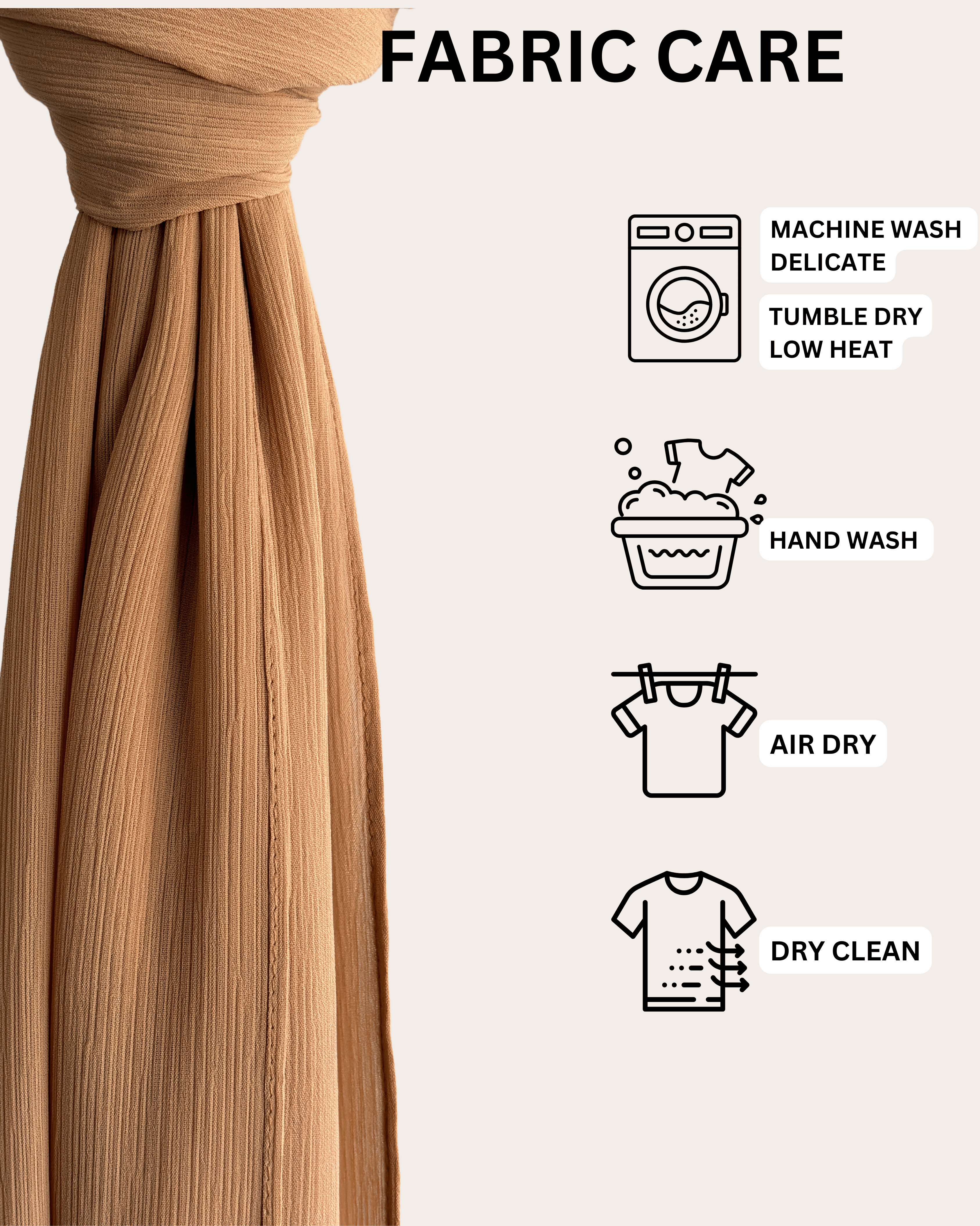 Crinkle Chiffon Hijab - Caramel Serenade