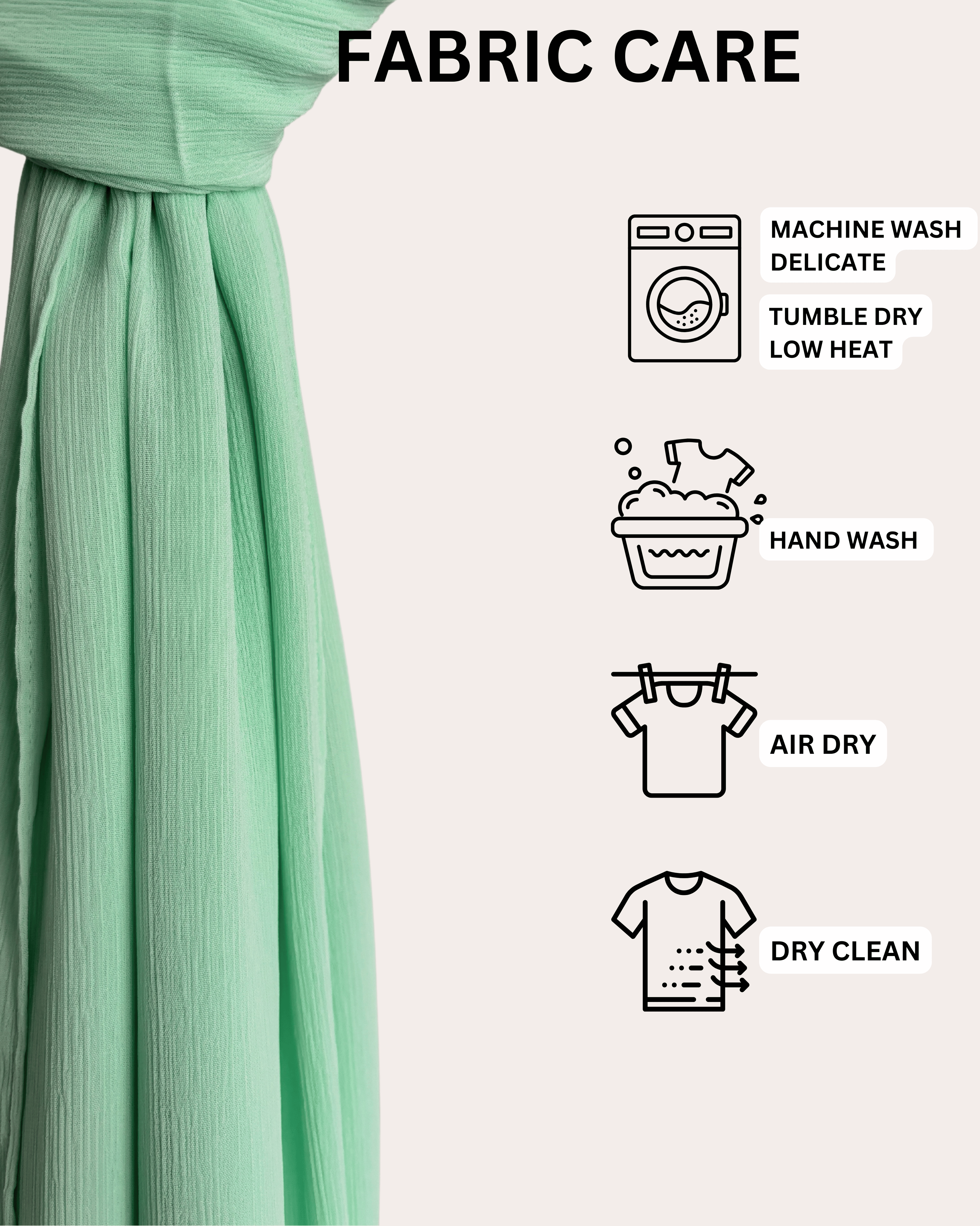 Crinkle Chiffon Hijab - Minty Serenity