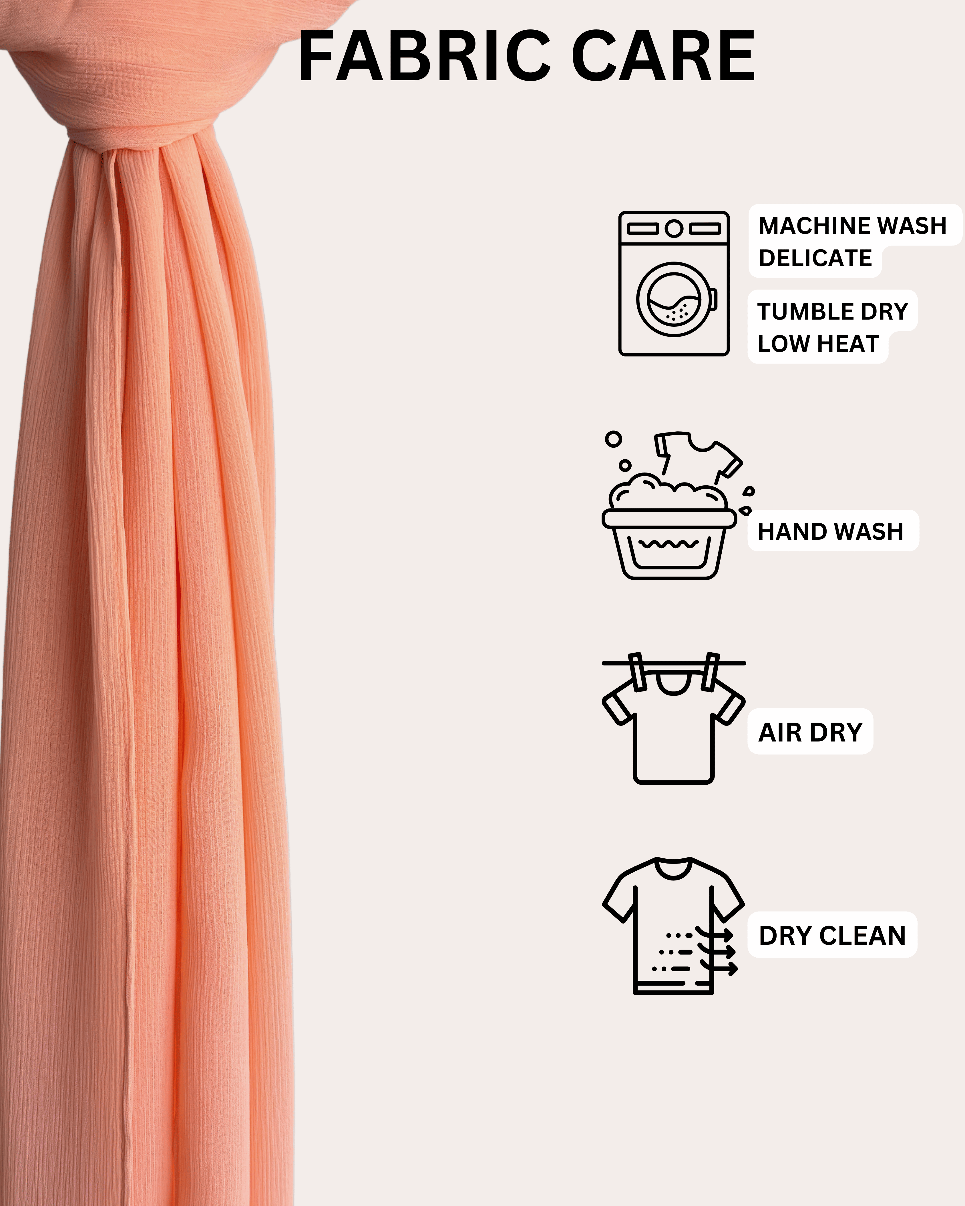 Crinkle Chiffon Hijab - Peachy Serenity