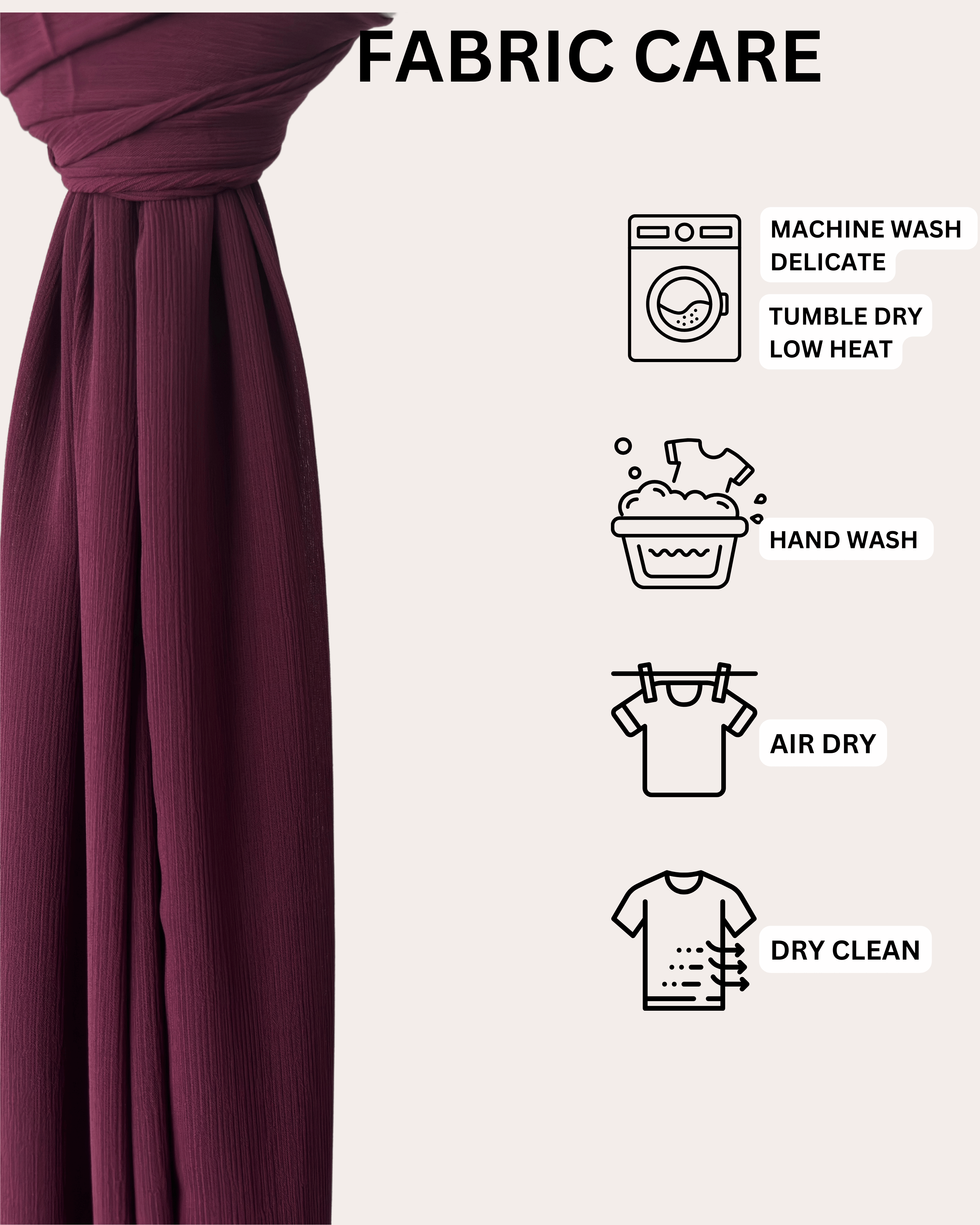 Crinkle Chiffon Hijab - Plum Harmony