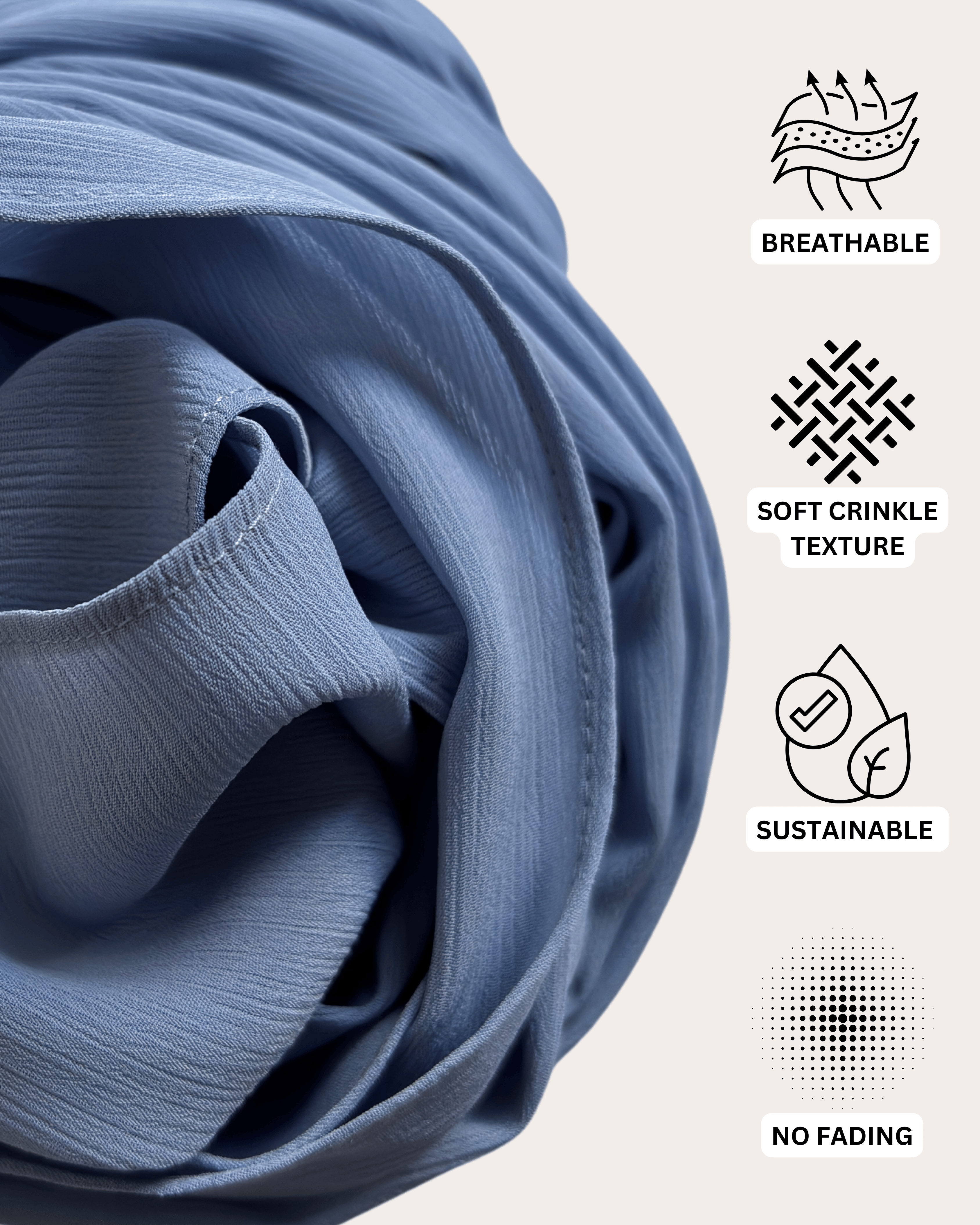 Crinkle Chiffon Hijab - Twilight Indigo