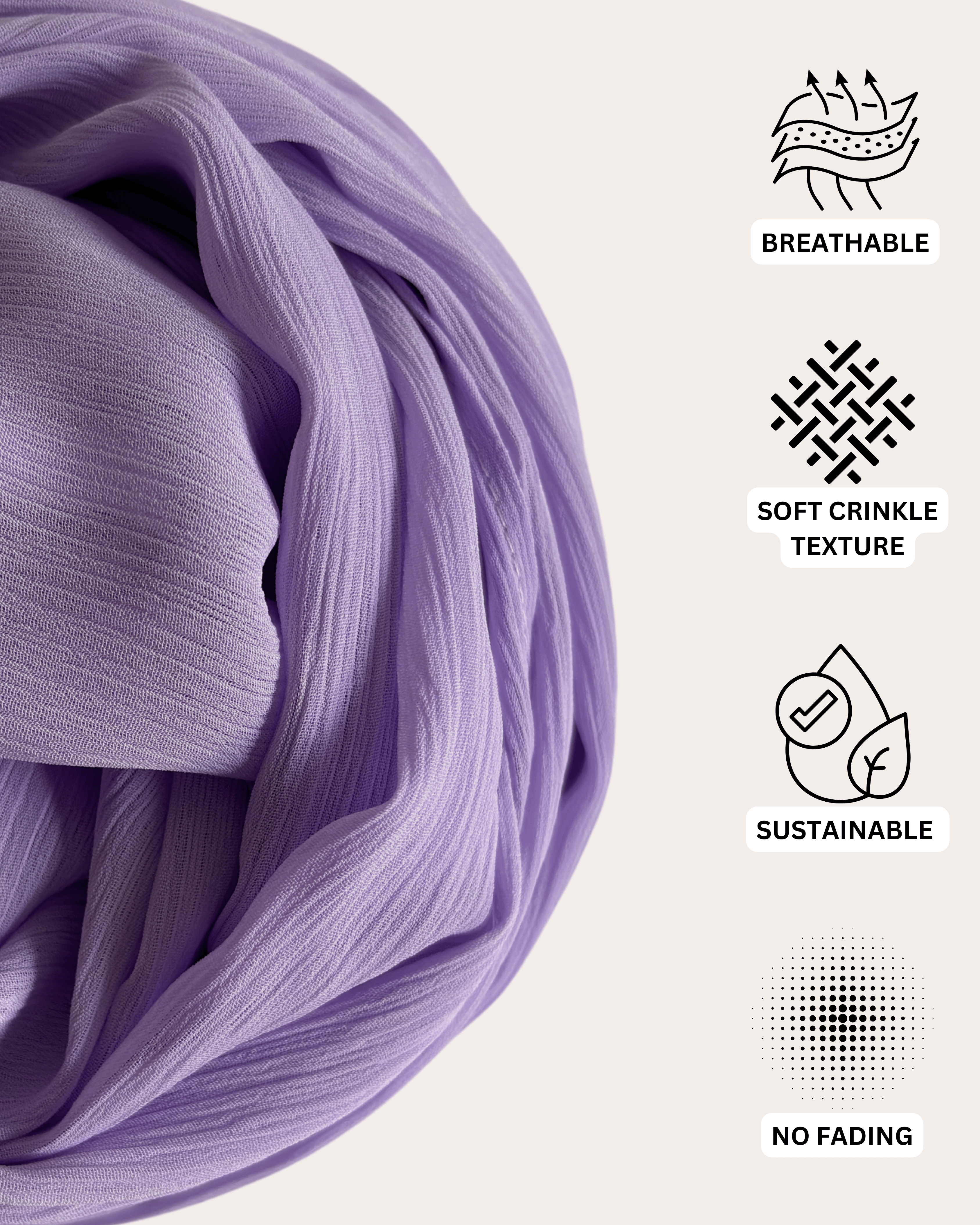 Crinkle Chiffon Hijab - Whimsical Lavender