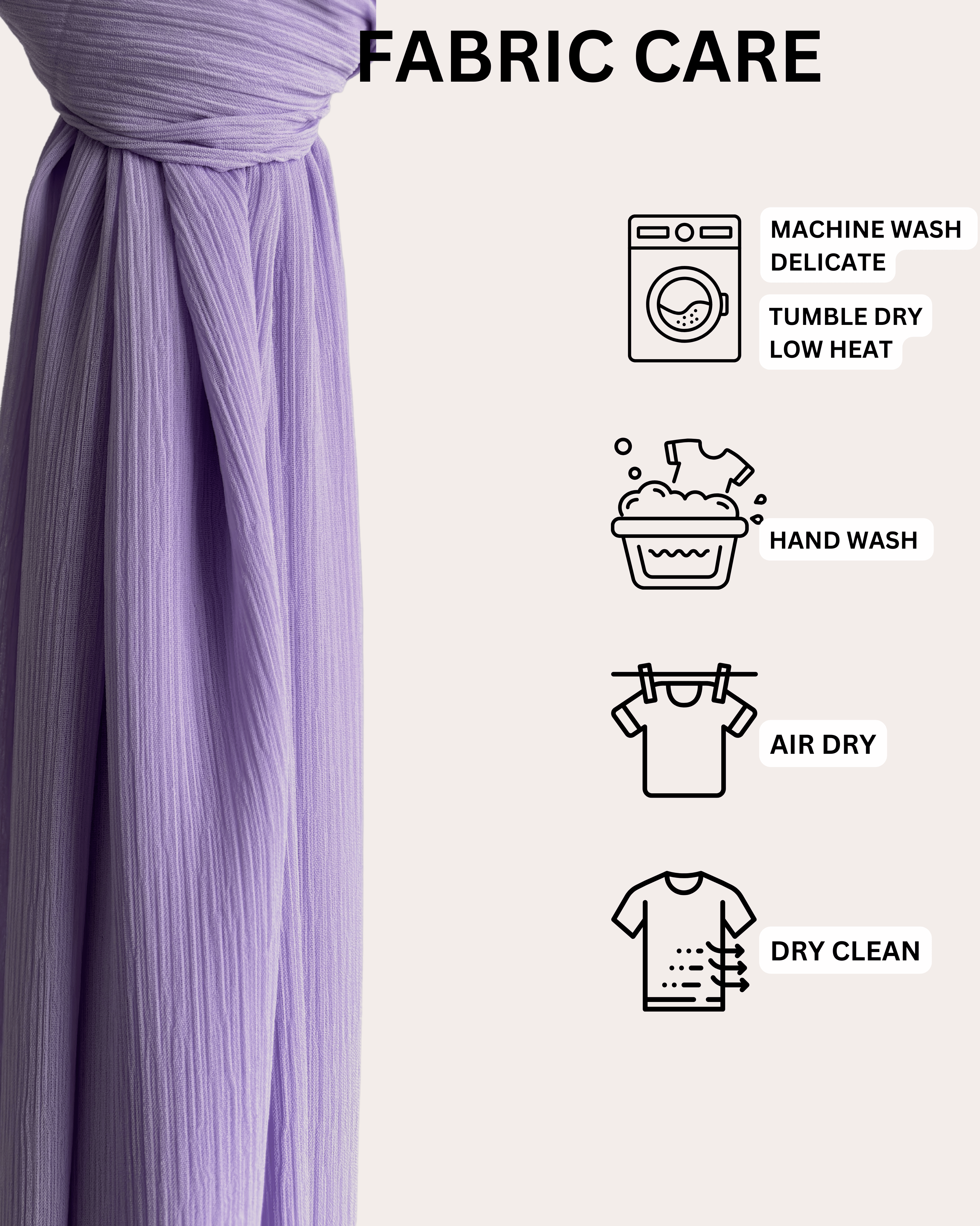 Crinkle Chiffon Hijab - Whimsical Lavender