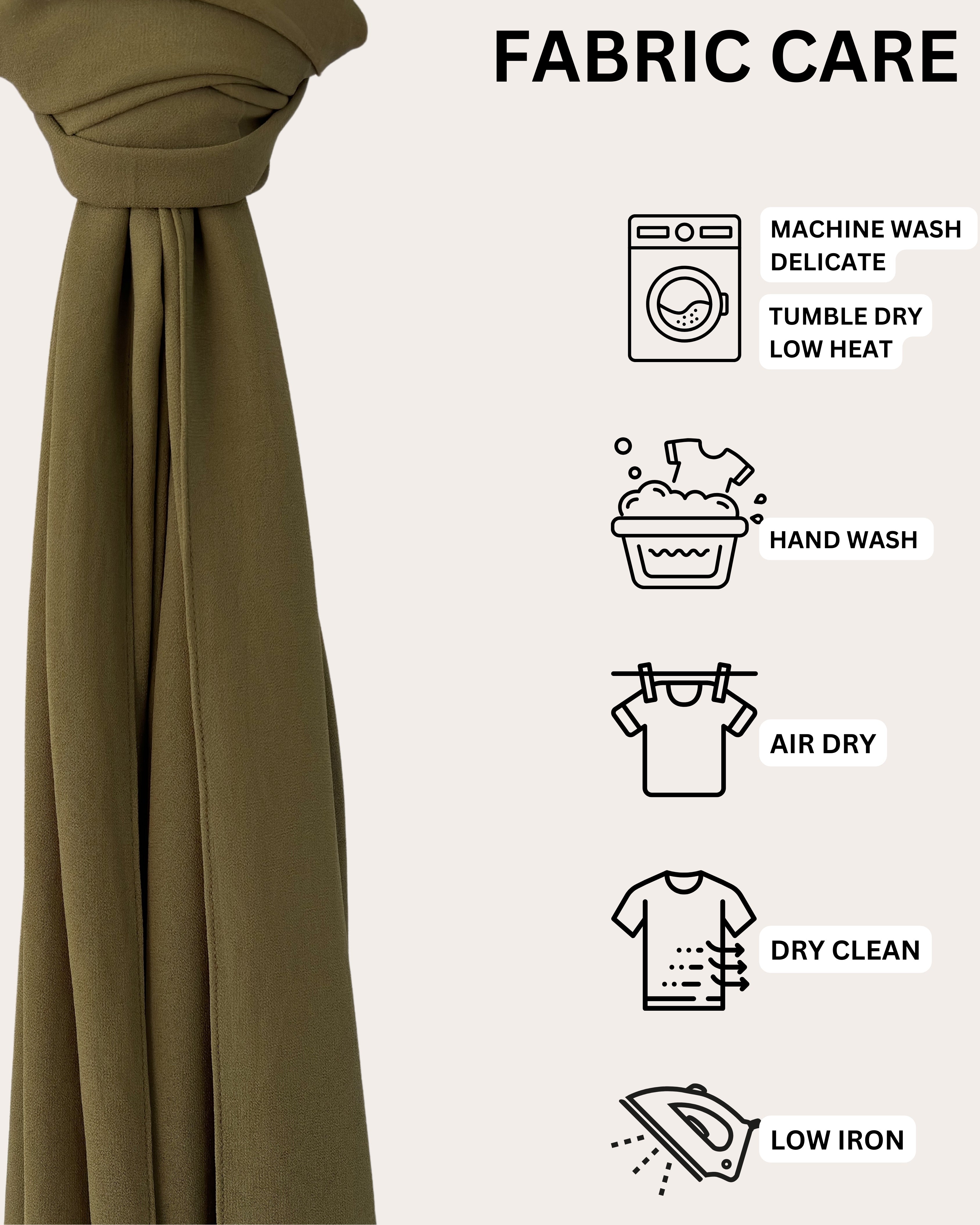 Classic Chiffon Hijab - Olive Green