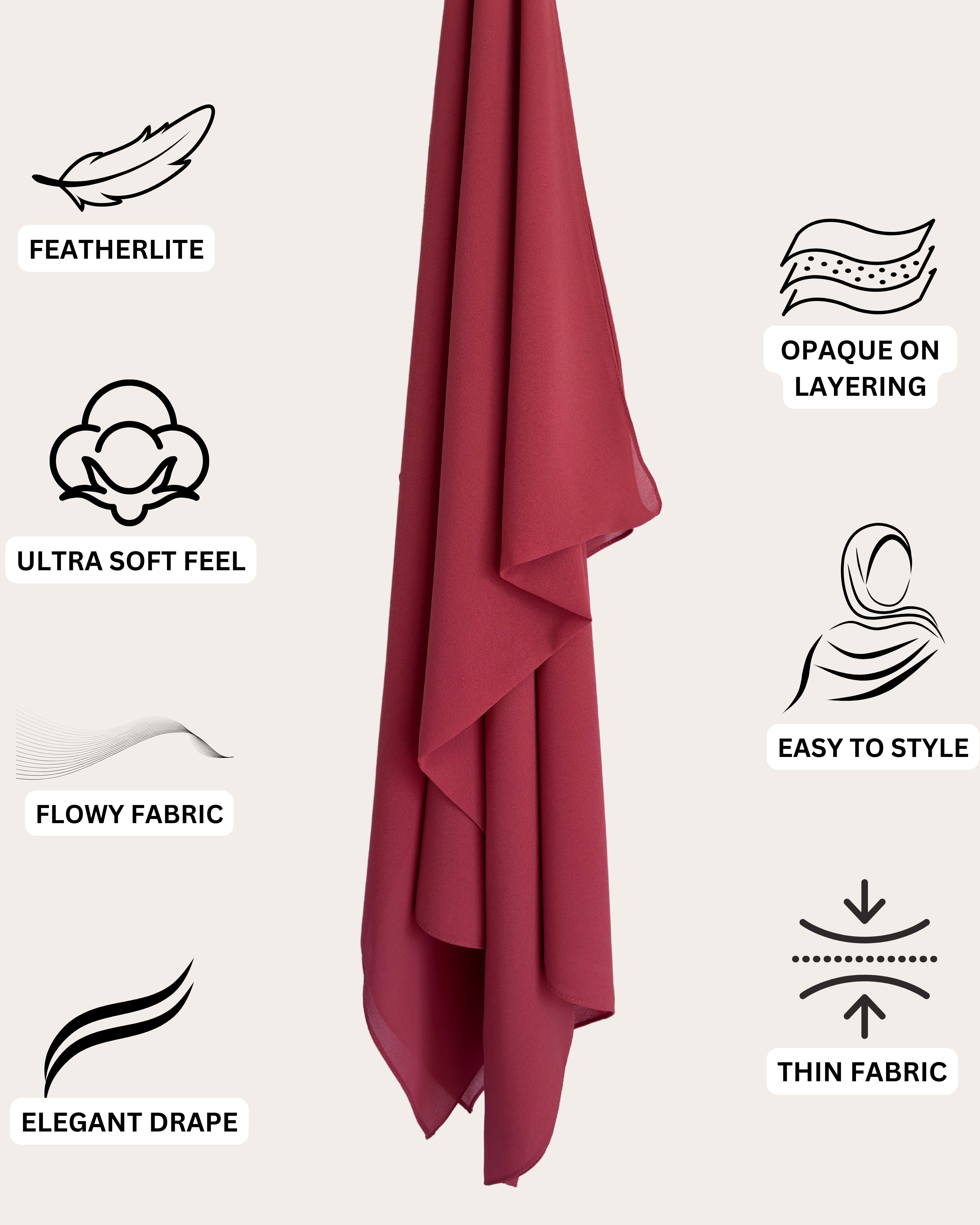 Classic Chiffon Hijab - Sienna