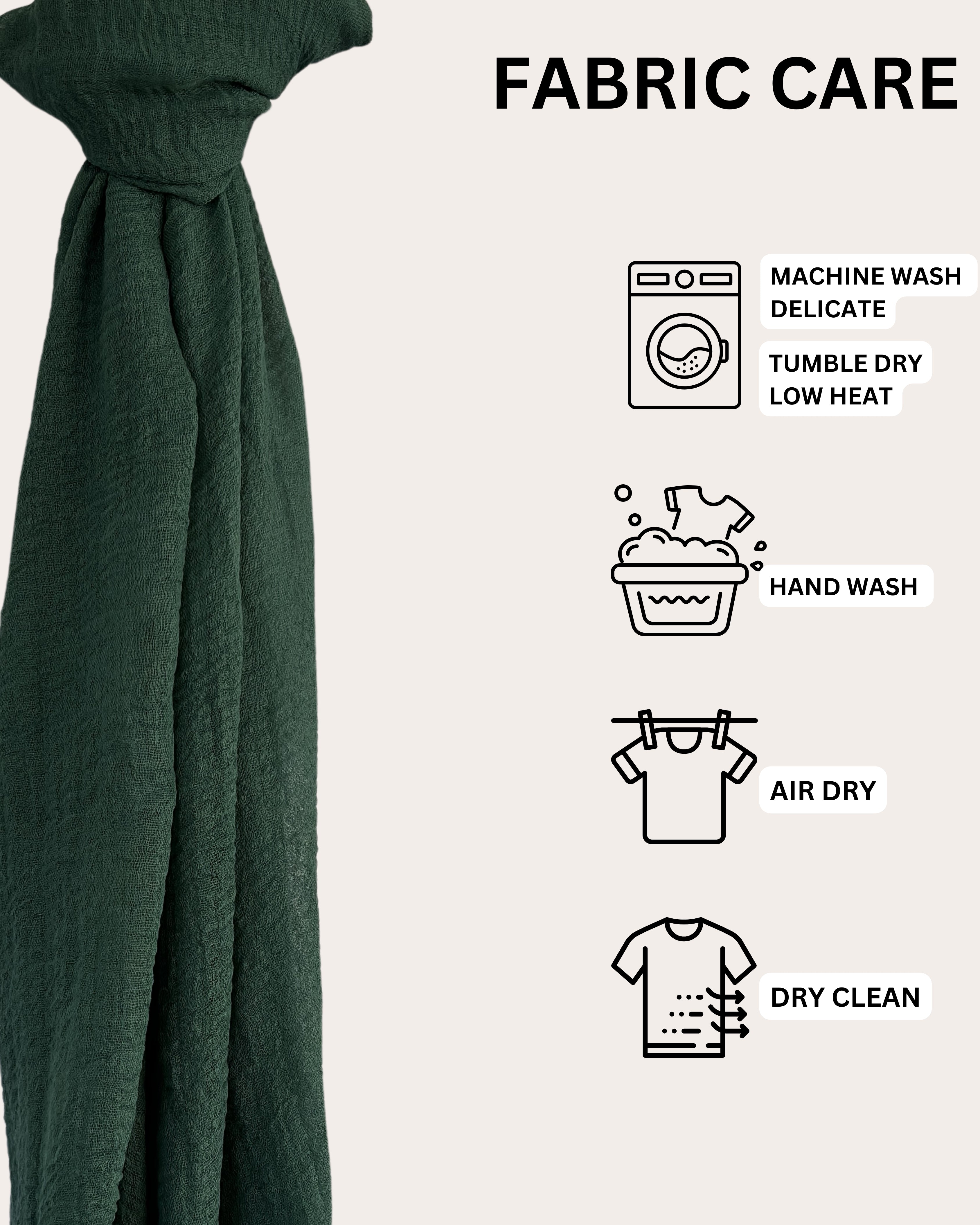 Crinkle Cotton Hijab - Mossy Emerald