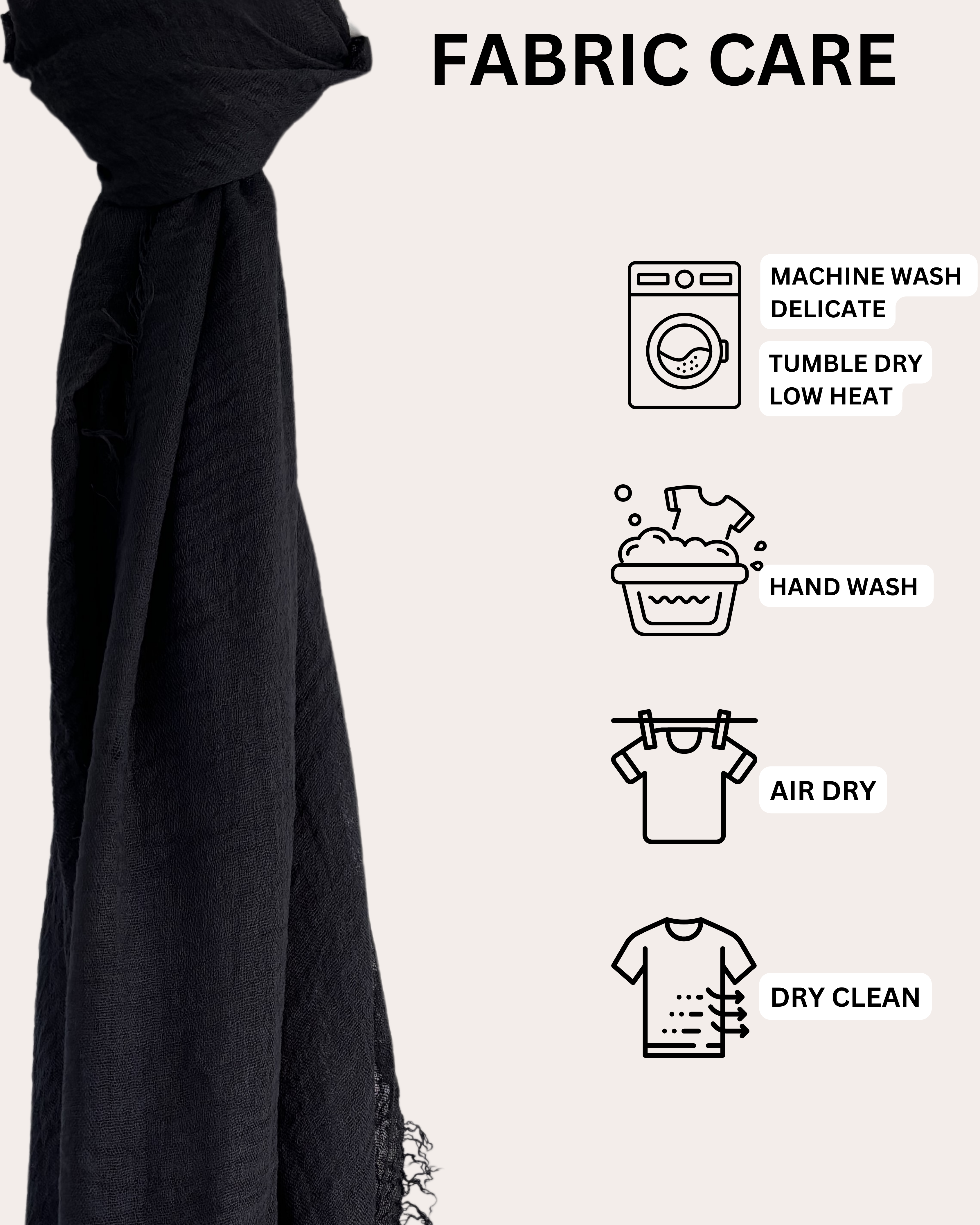 Crinkle Cotton Hijab - Charcoal Gray