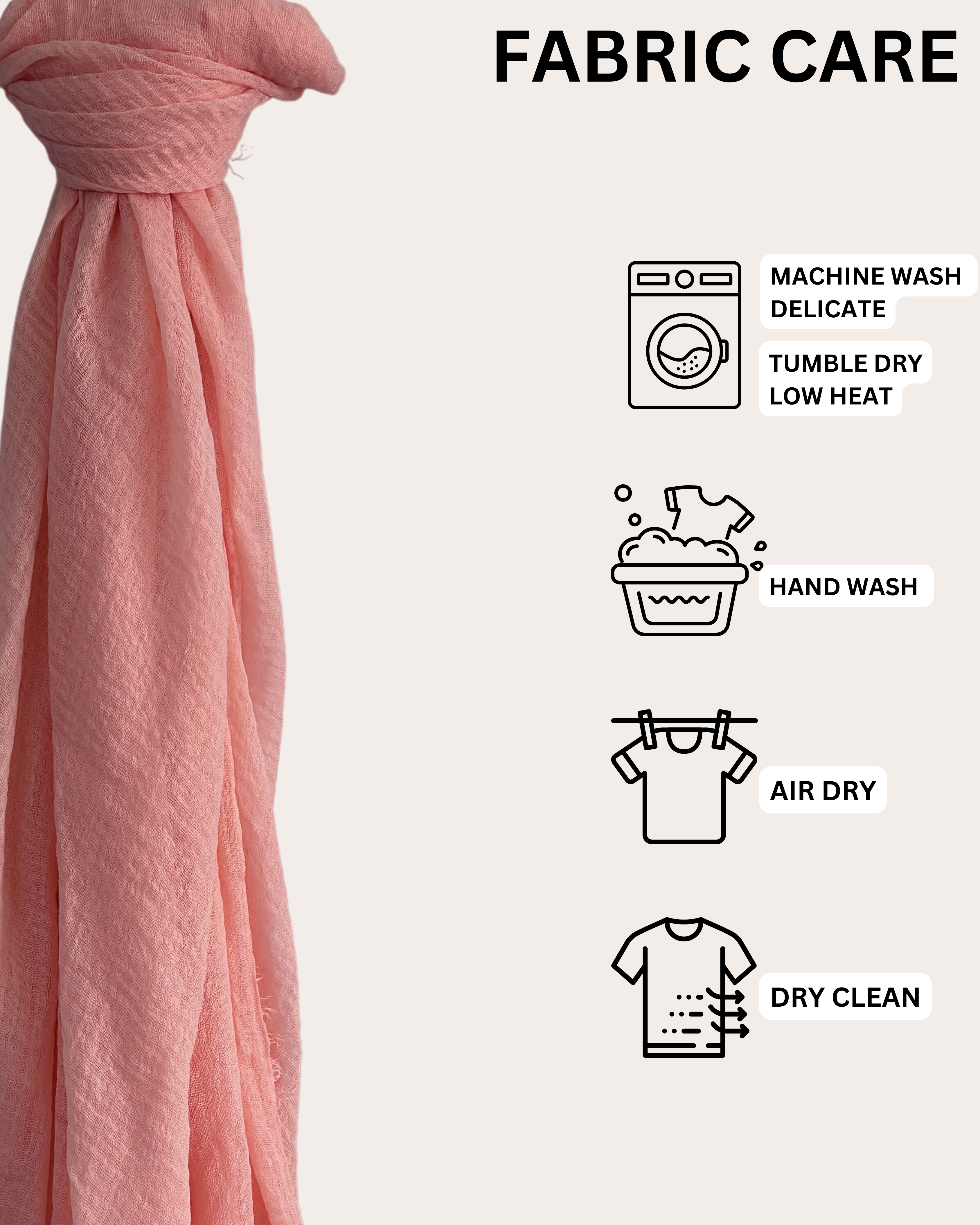 Crinkle Cotton Hijab - Coral Sunset