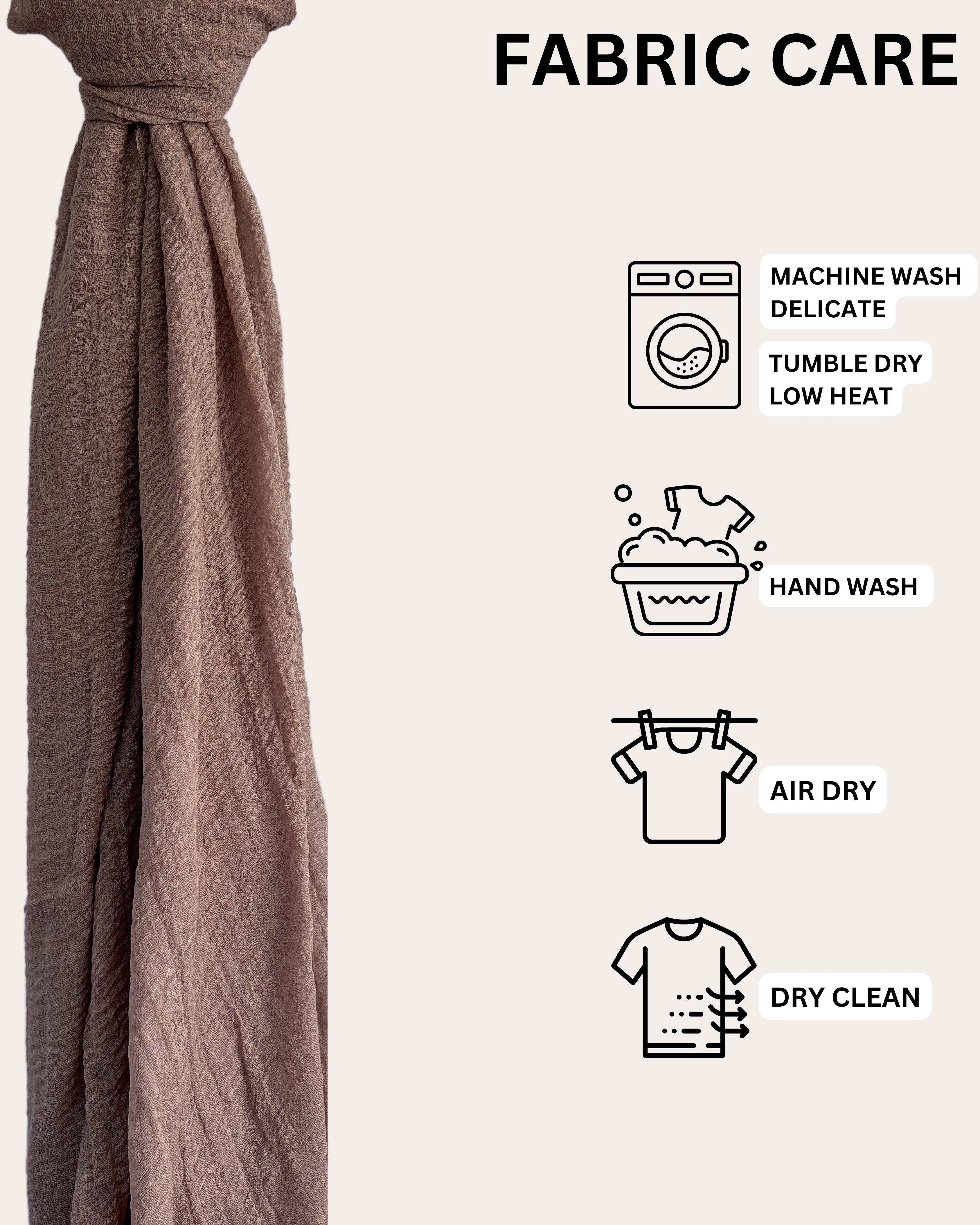 Crinkle Cotton Hijab - Antique Taupe