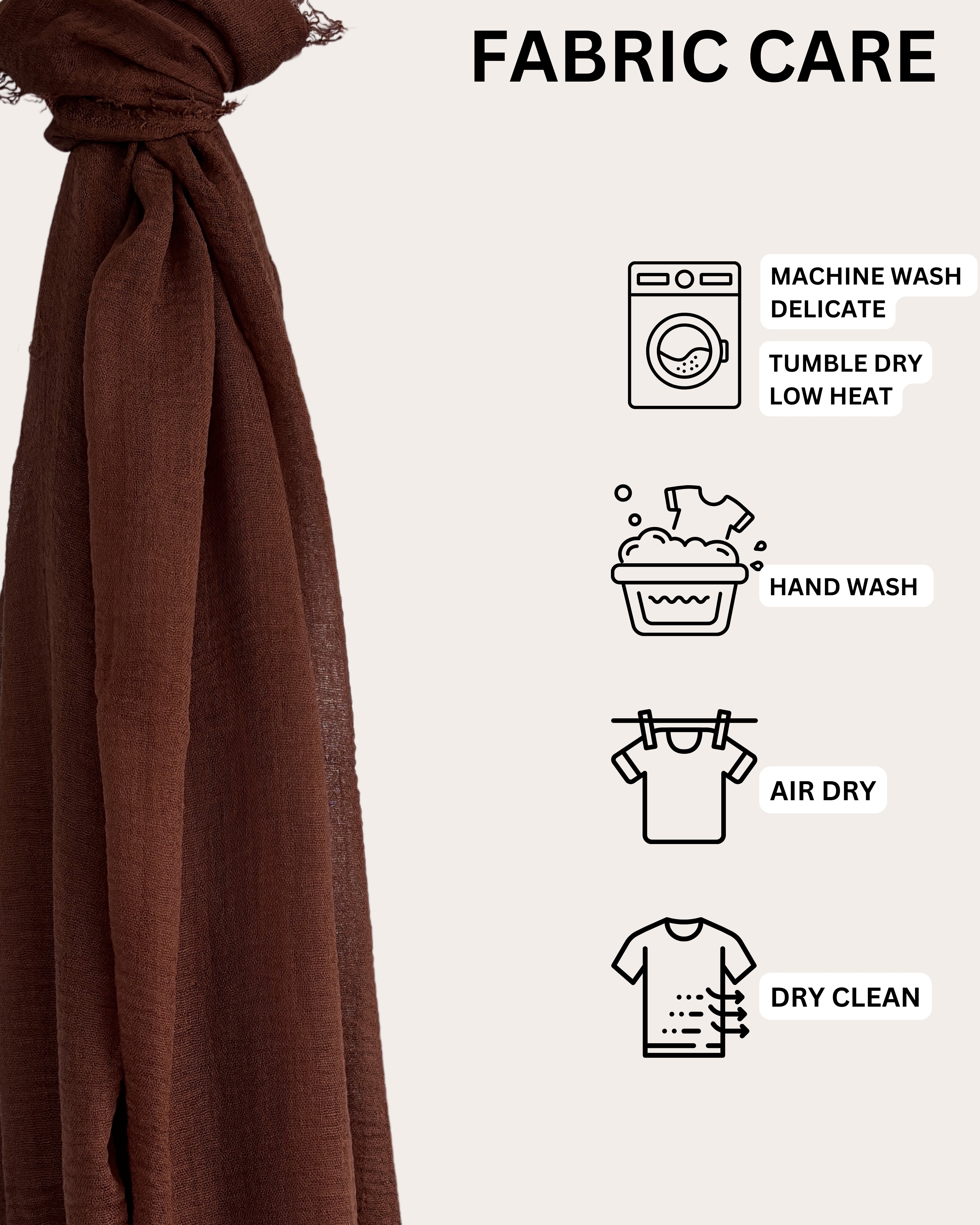 Crinkle Cotton Hijab - Ginger Spice