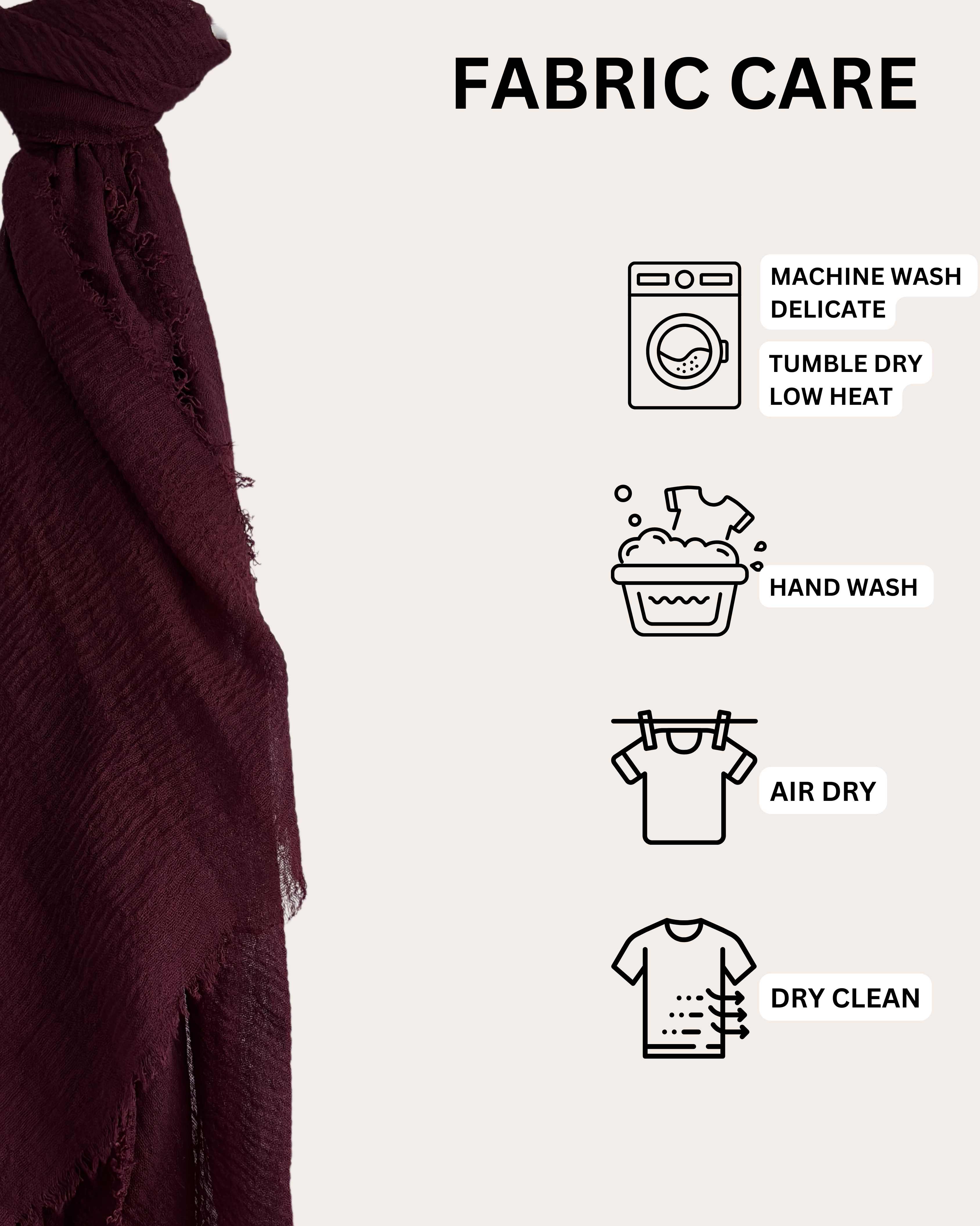 Crinkle Cotton Hijab - Cherry Chocolate