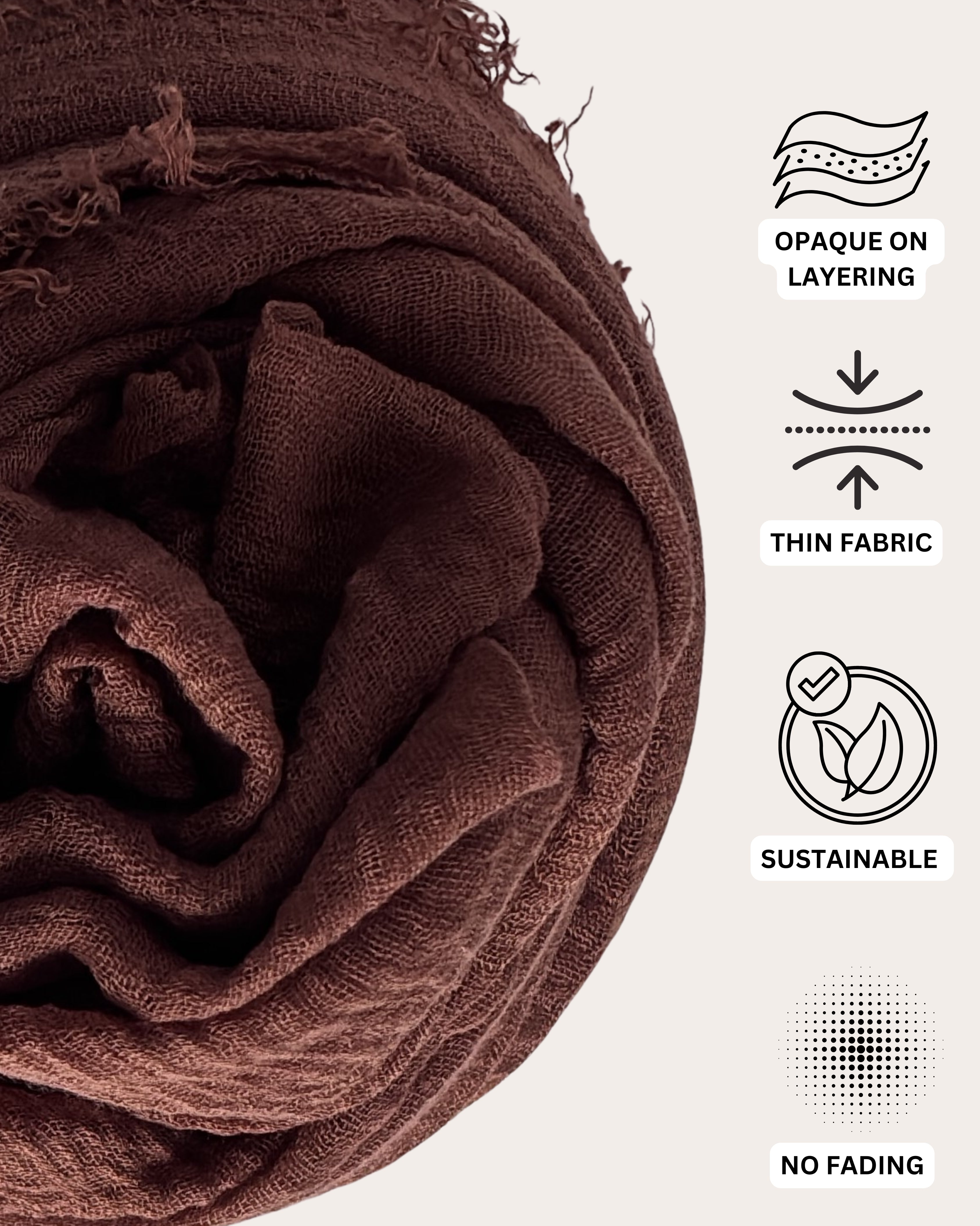 Crinkle Cotton Hijab - Ginger Spice