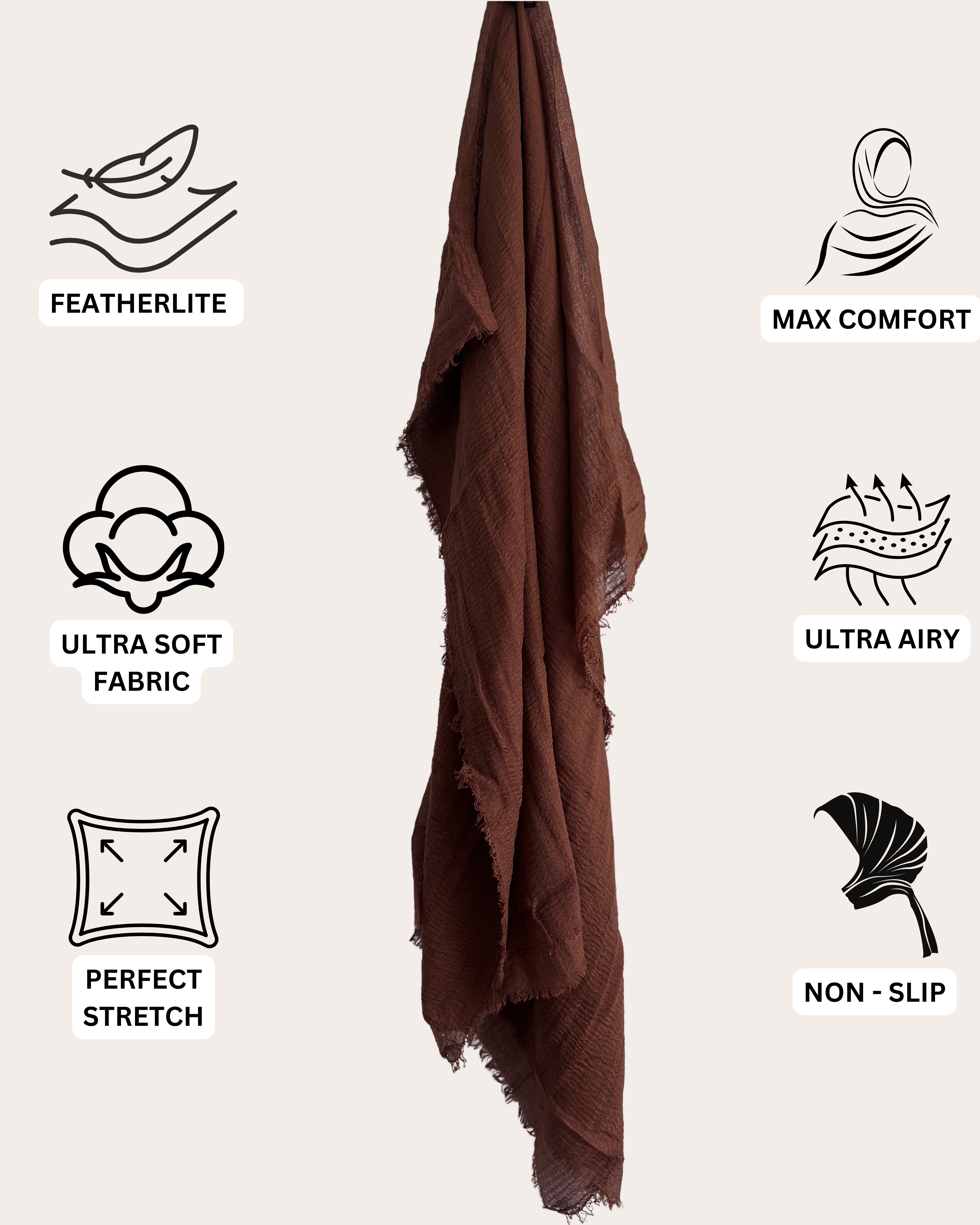 Crinkle Cotton Hijab - Ginger Spice