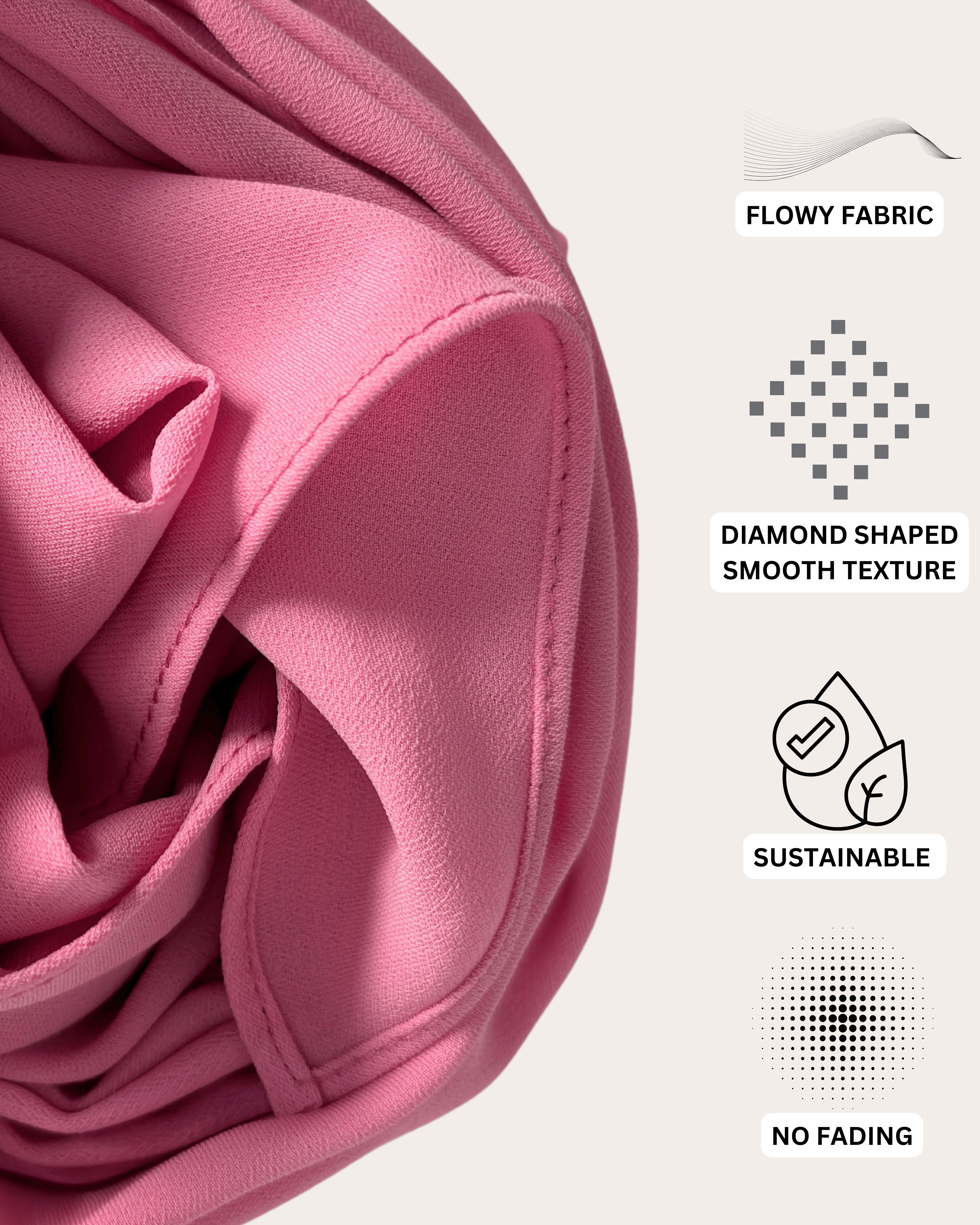 Diamond Chiffon Hijab - Blush Blossom