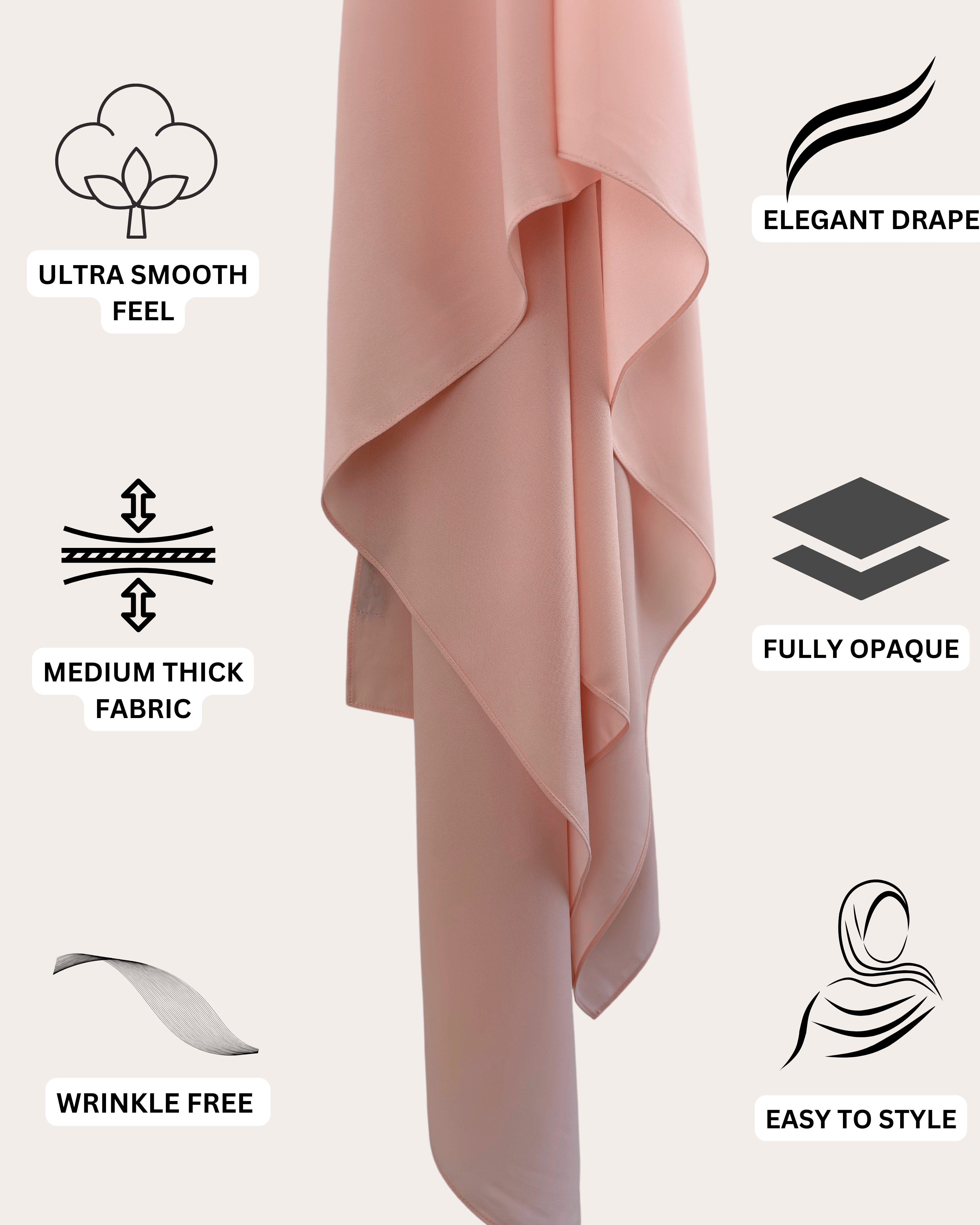 Diamond Chiffon Hijab - Caramel Cream