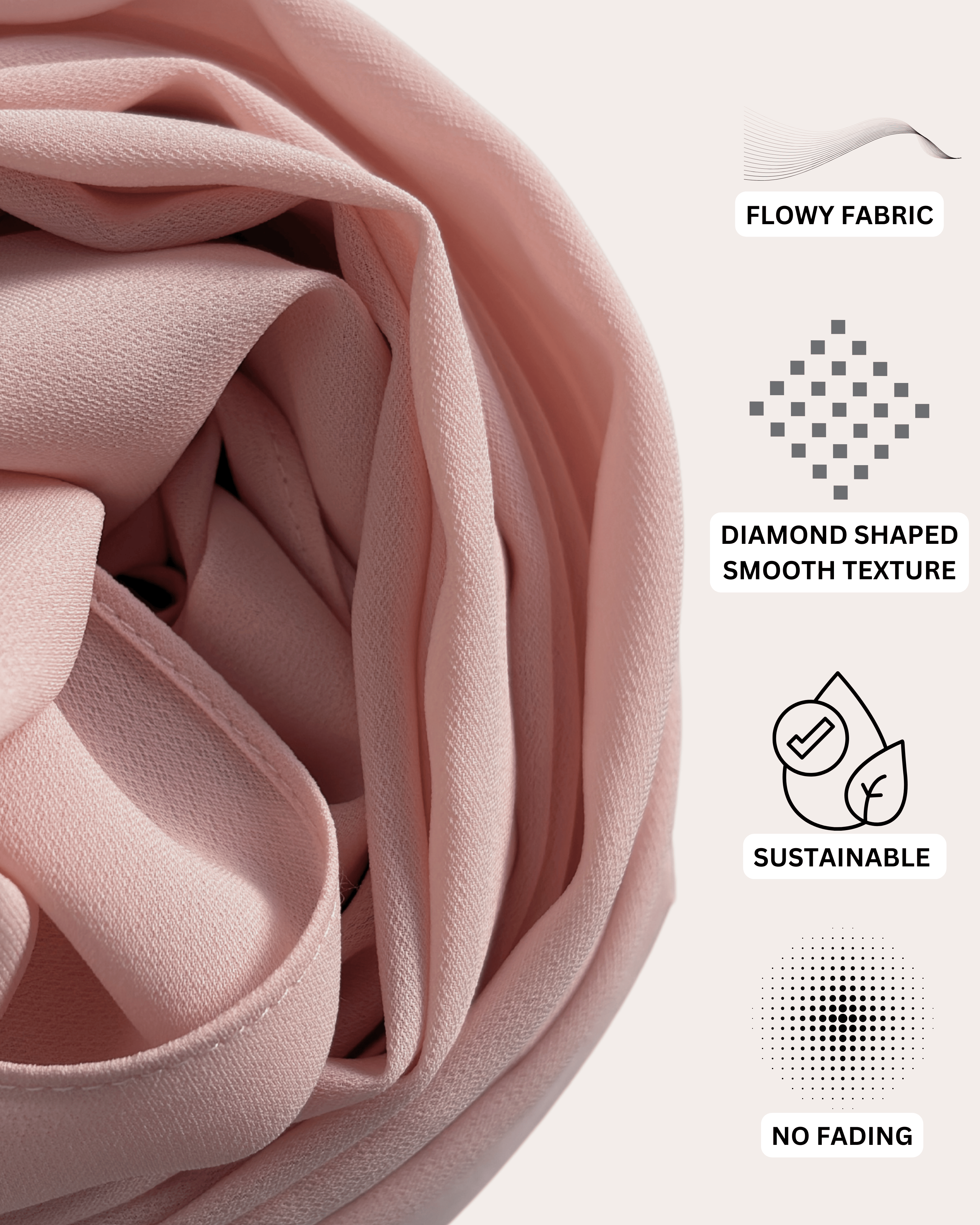 Diamond Chiffon Hijab - Caramel Cream