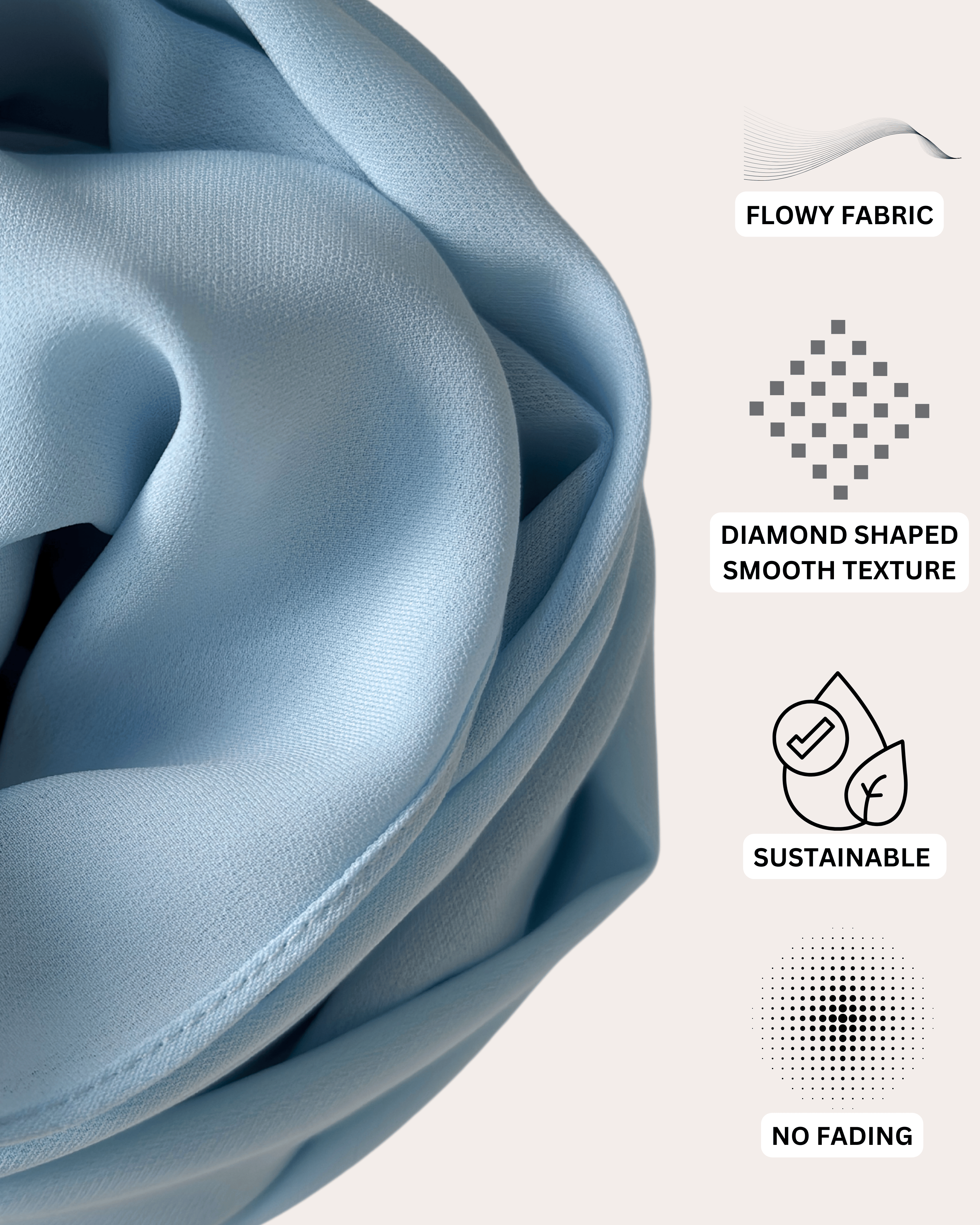 Diamond Chiffon Hijab - Dusty Blue