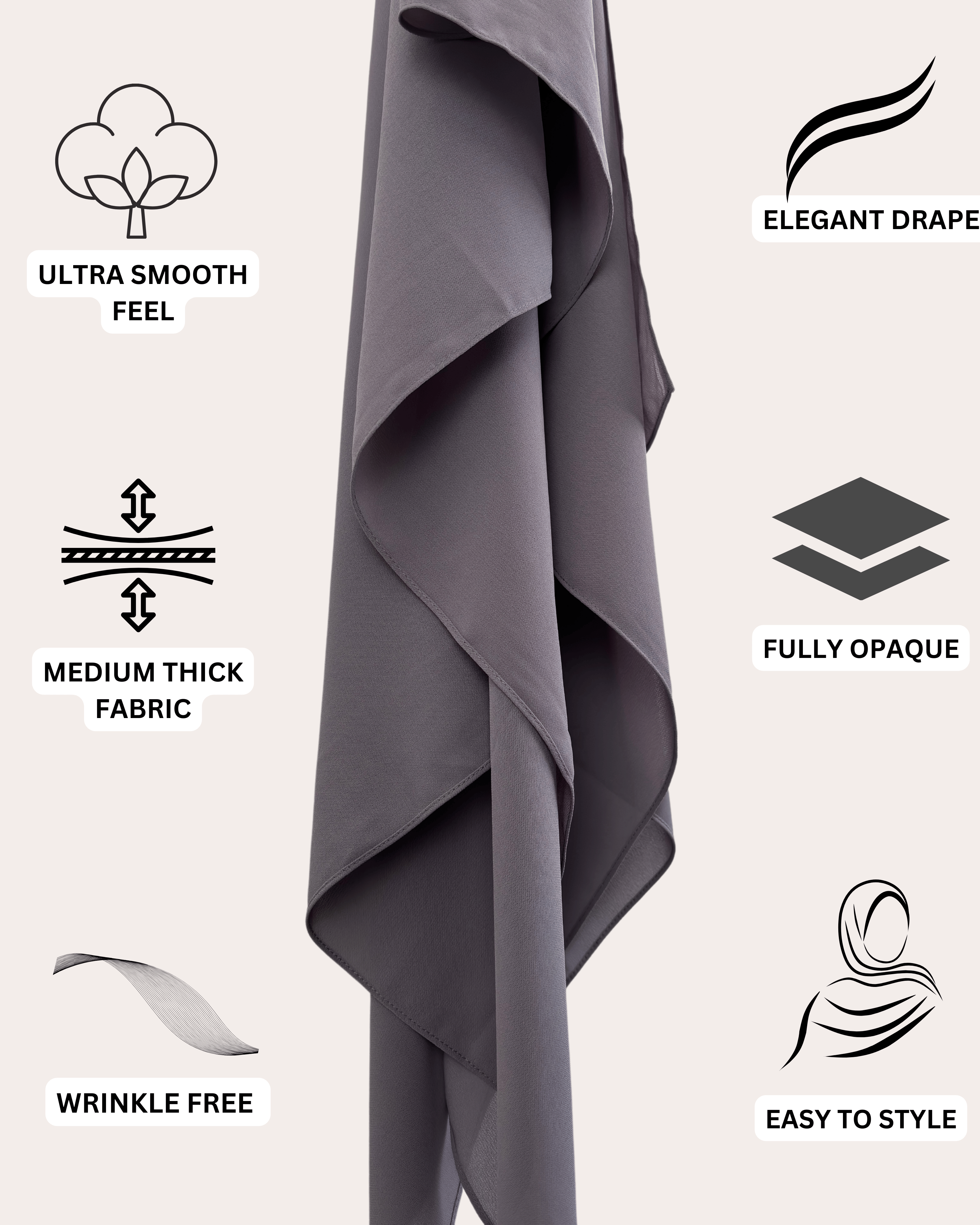 Diamond Chiffon Hijab - Plum Passion