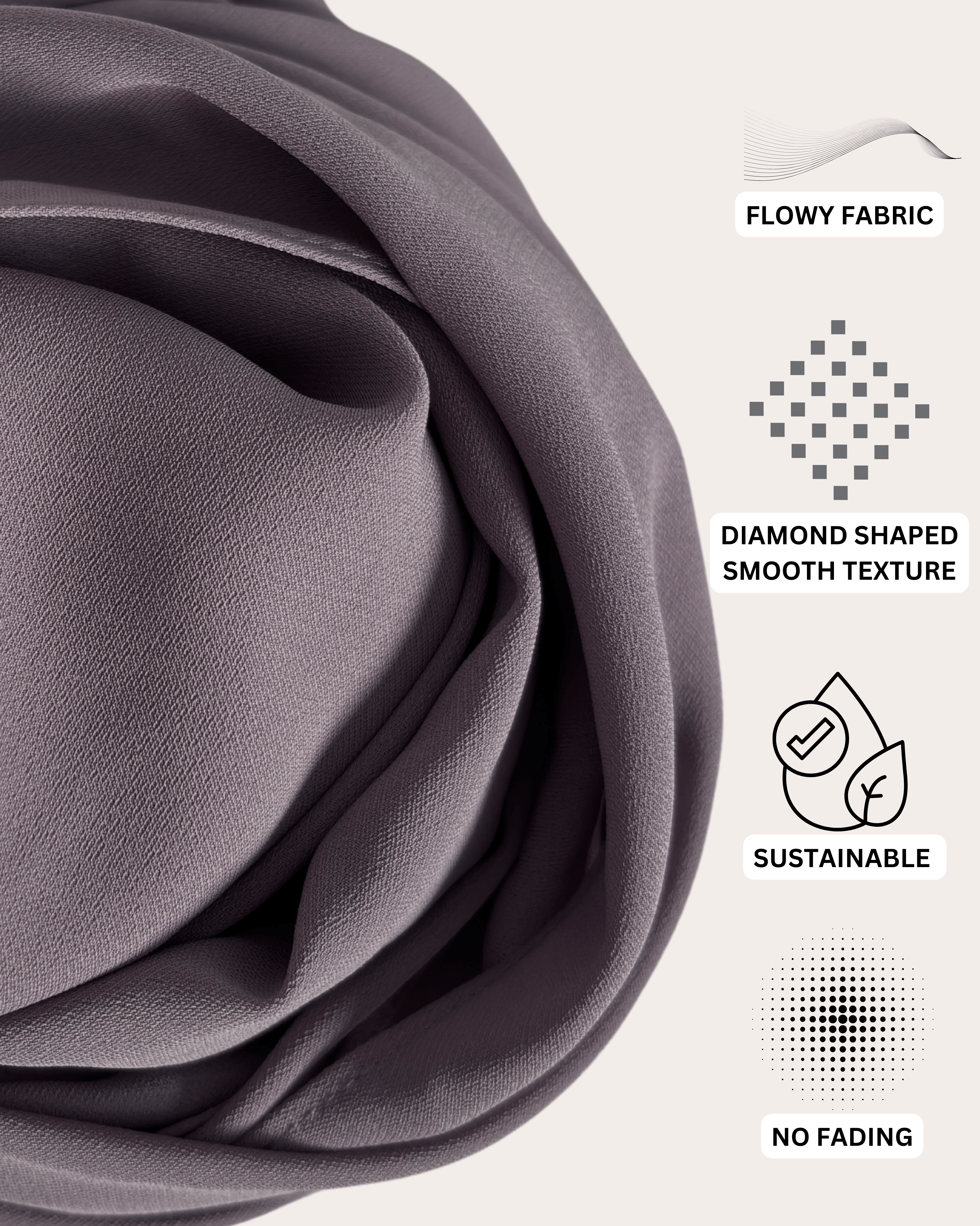 Diamond Chiffon Hijab - Plum Passion
