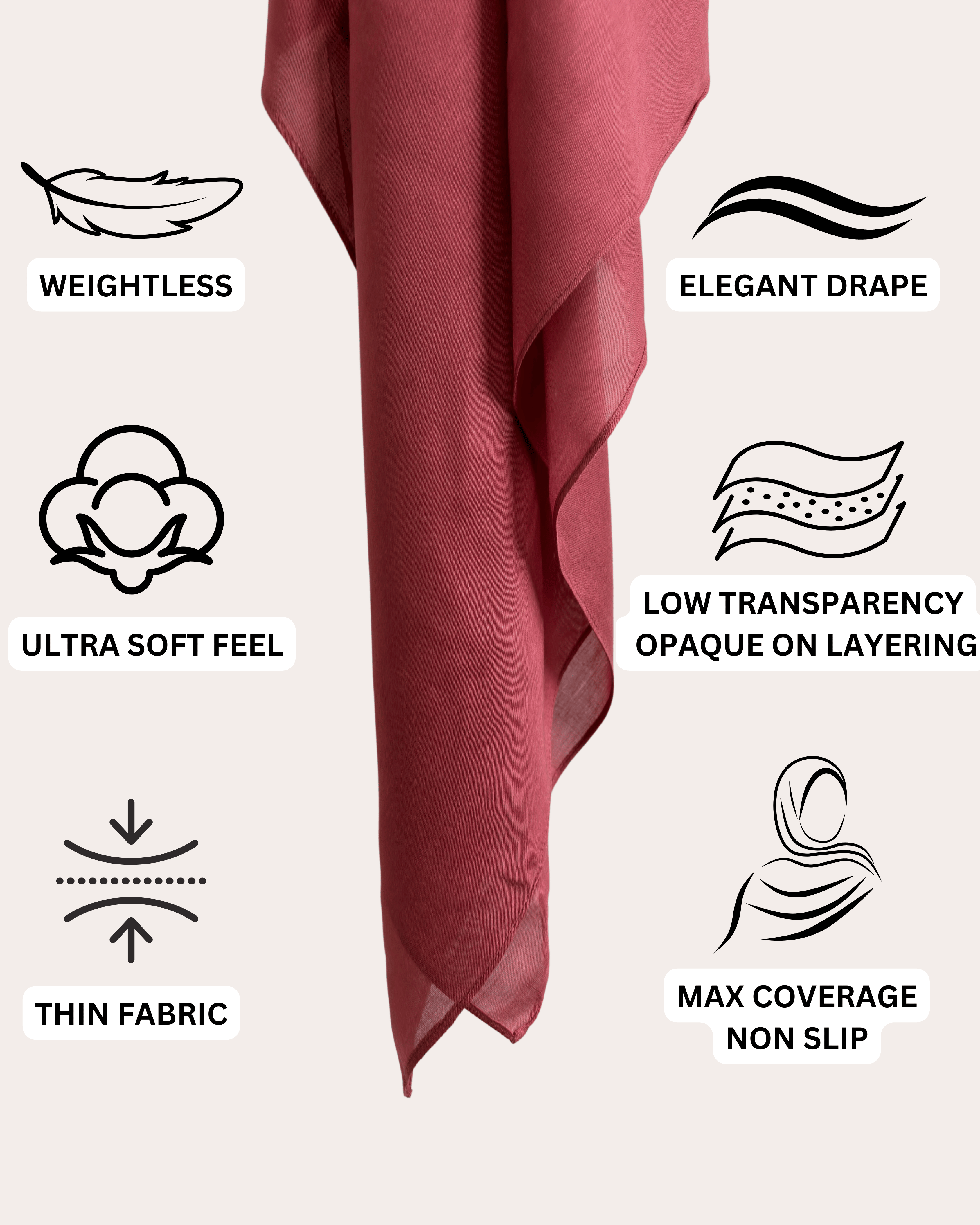 Luxury Modal Max Hijab - Soft Mulberry