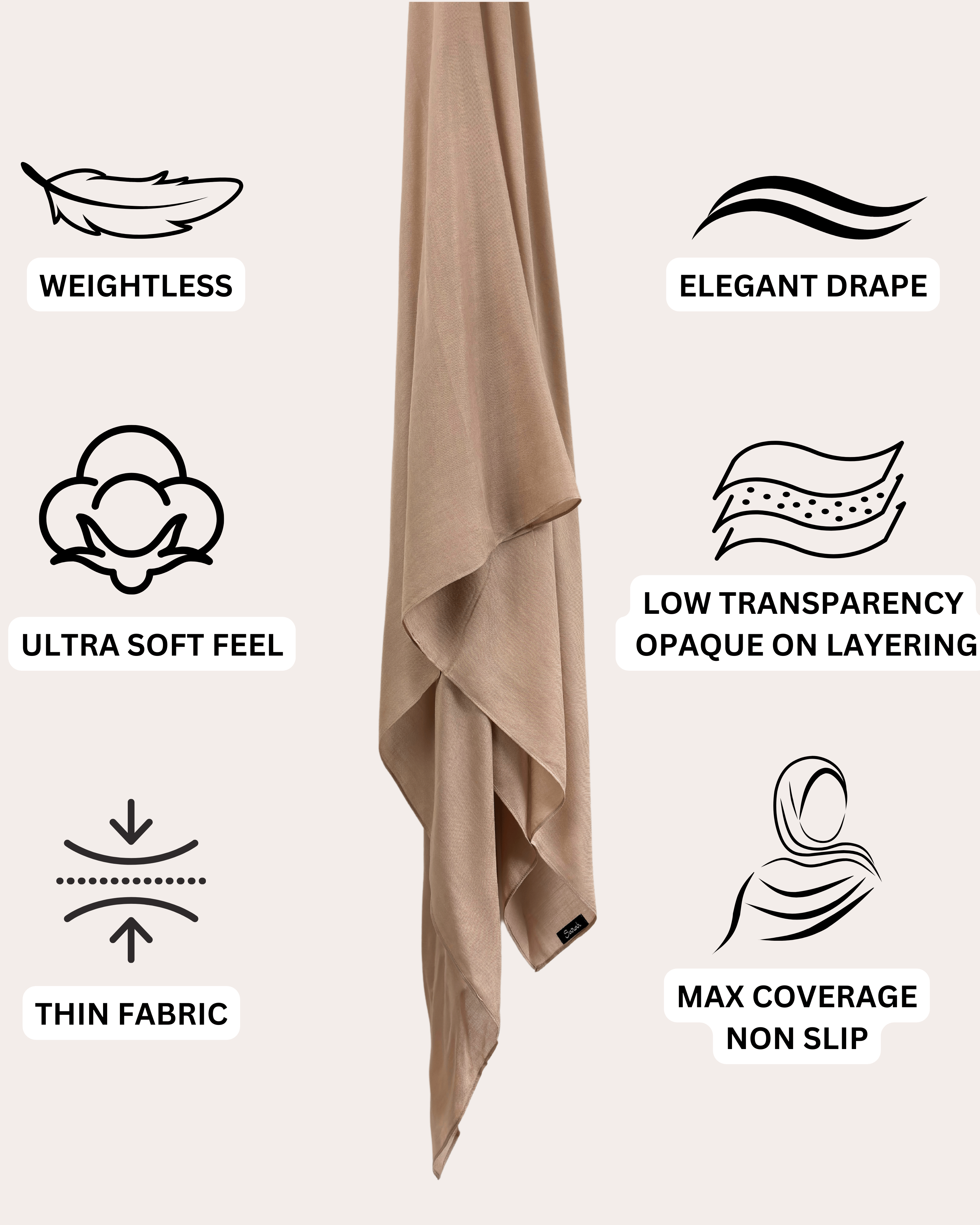 Luxury Modal Max Hijab - Vintage Rose