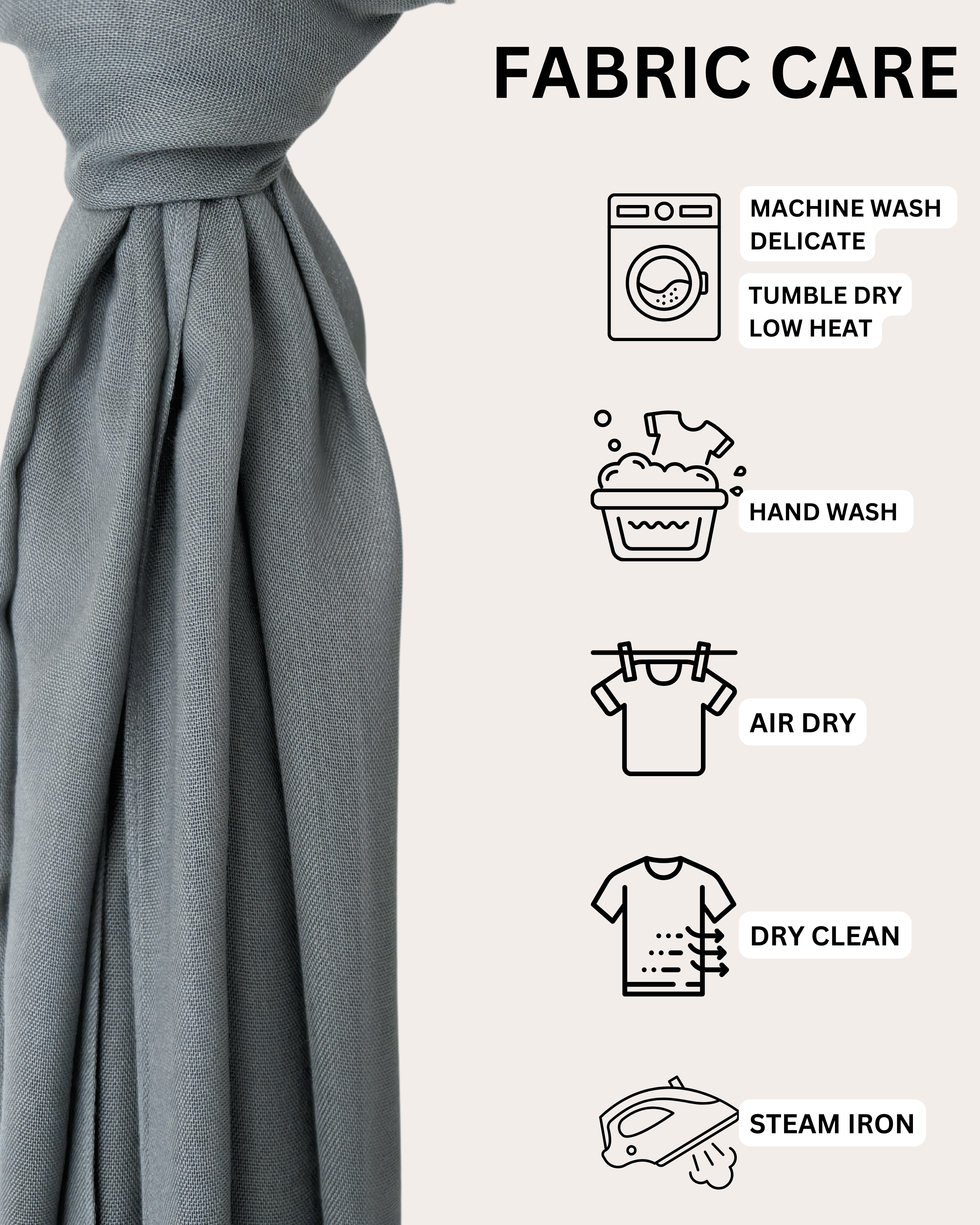 Luxury Modal Hijab - Misty Slate