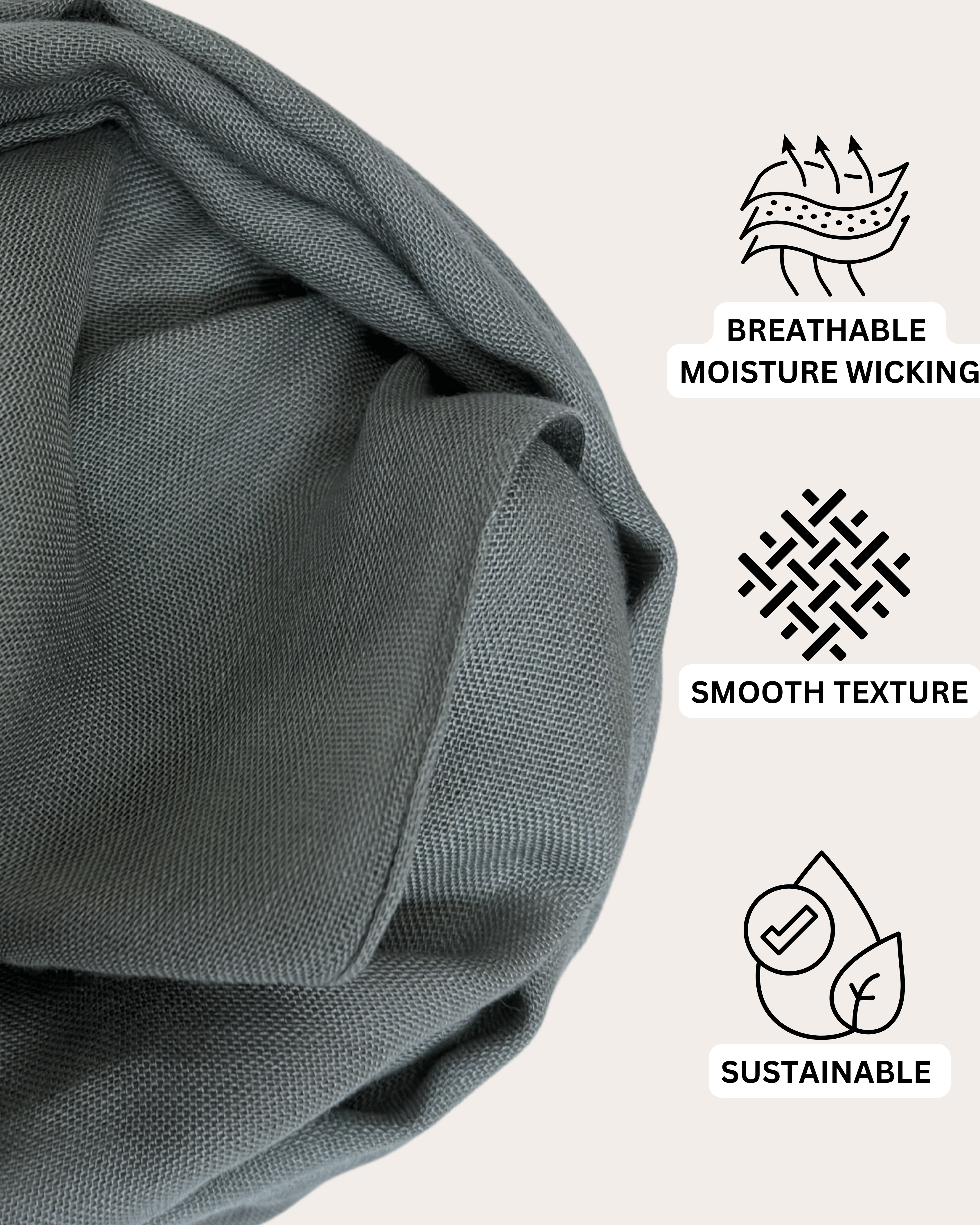 Luxury Modal Hijab - Misty Slate
