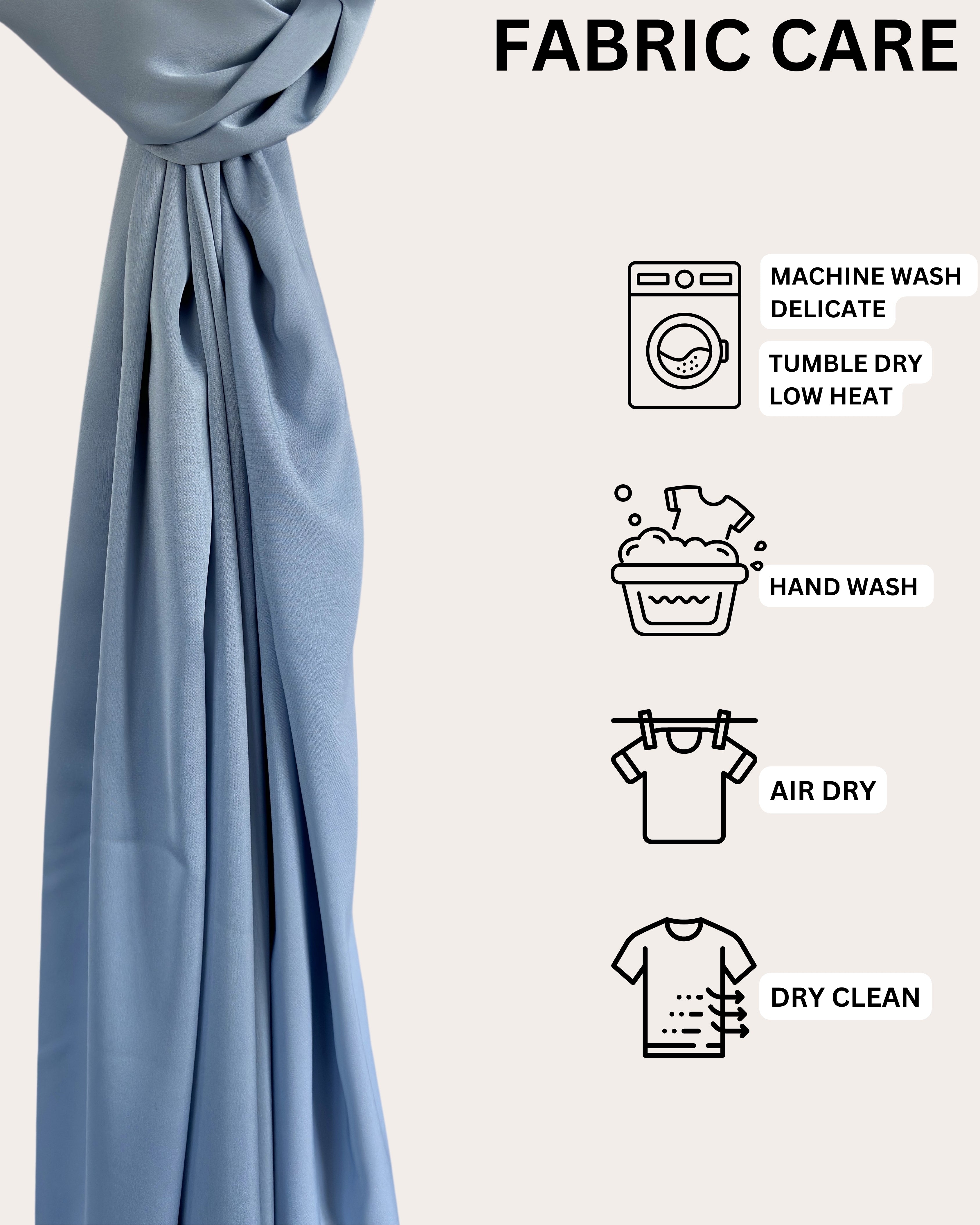 Matte Satin Hijab - Smoky Blue