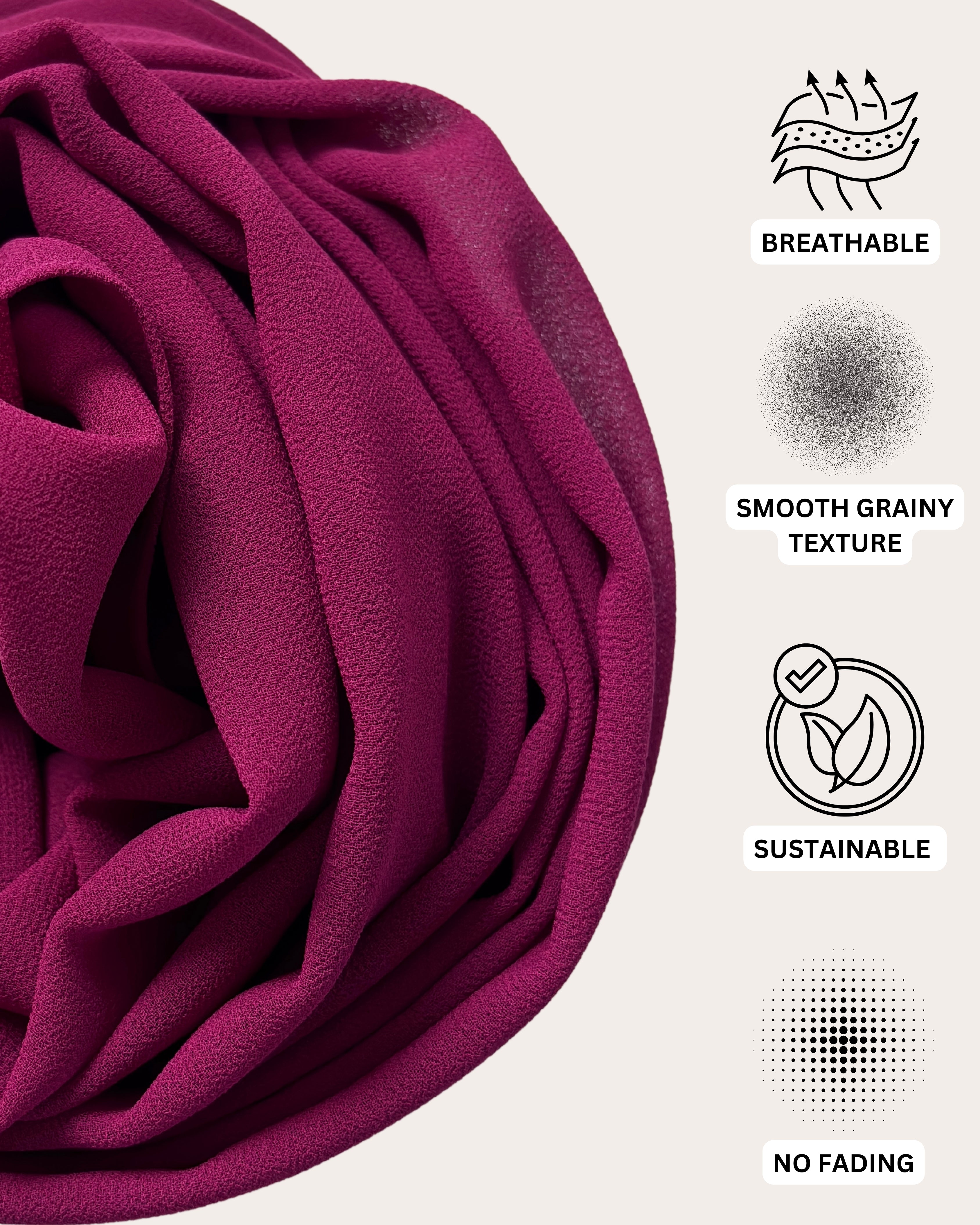 Premium Chiffon Hijab - Cherry Bomb