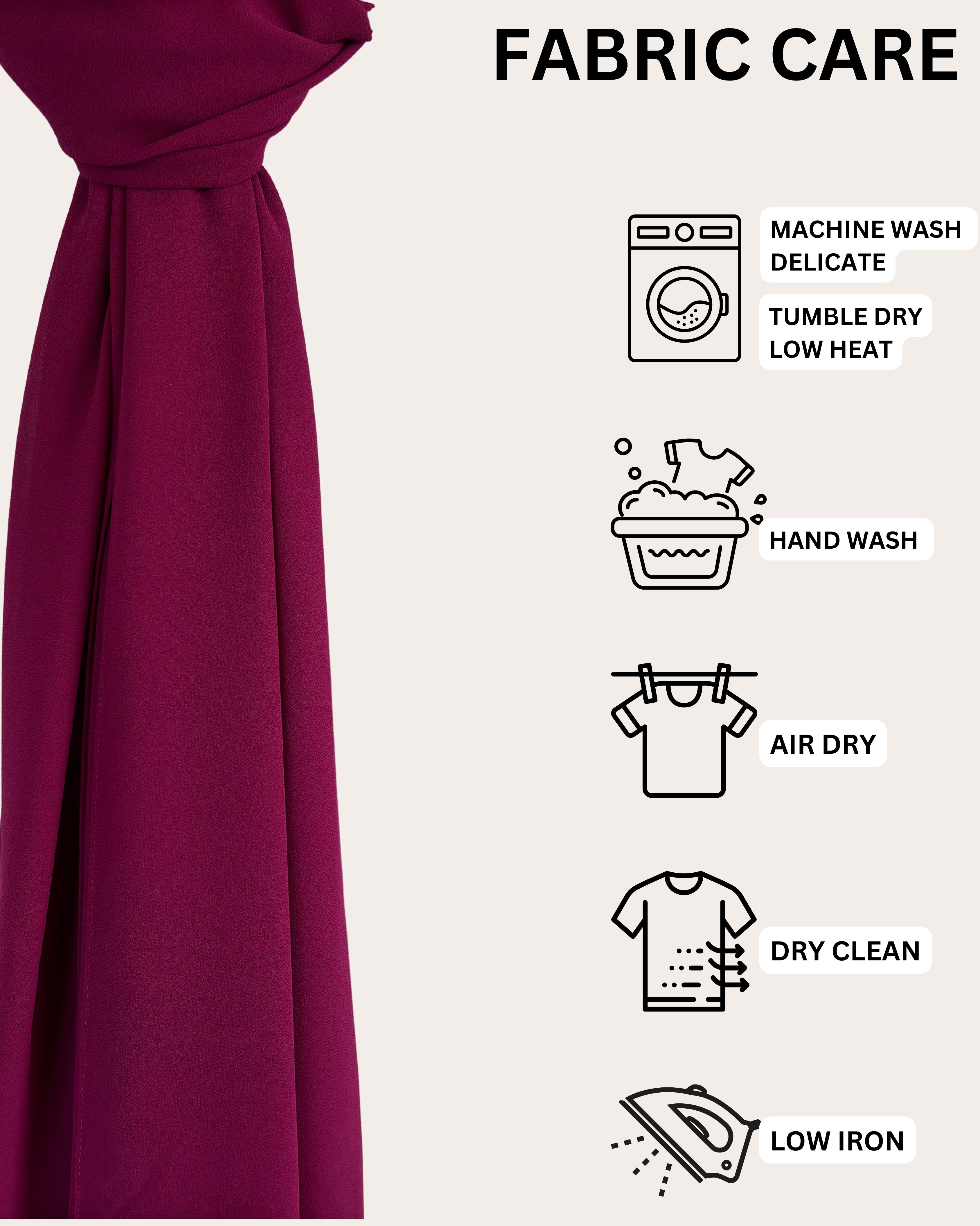 Premium Chiffon Hijab - Cherry Bomb