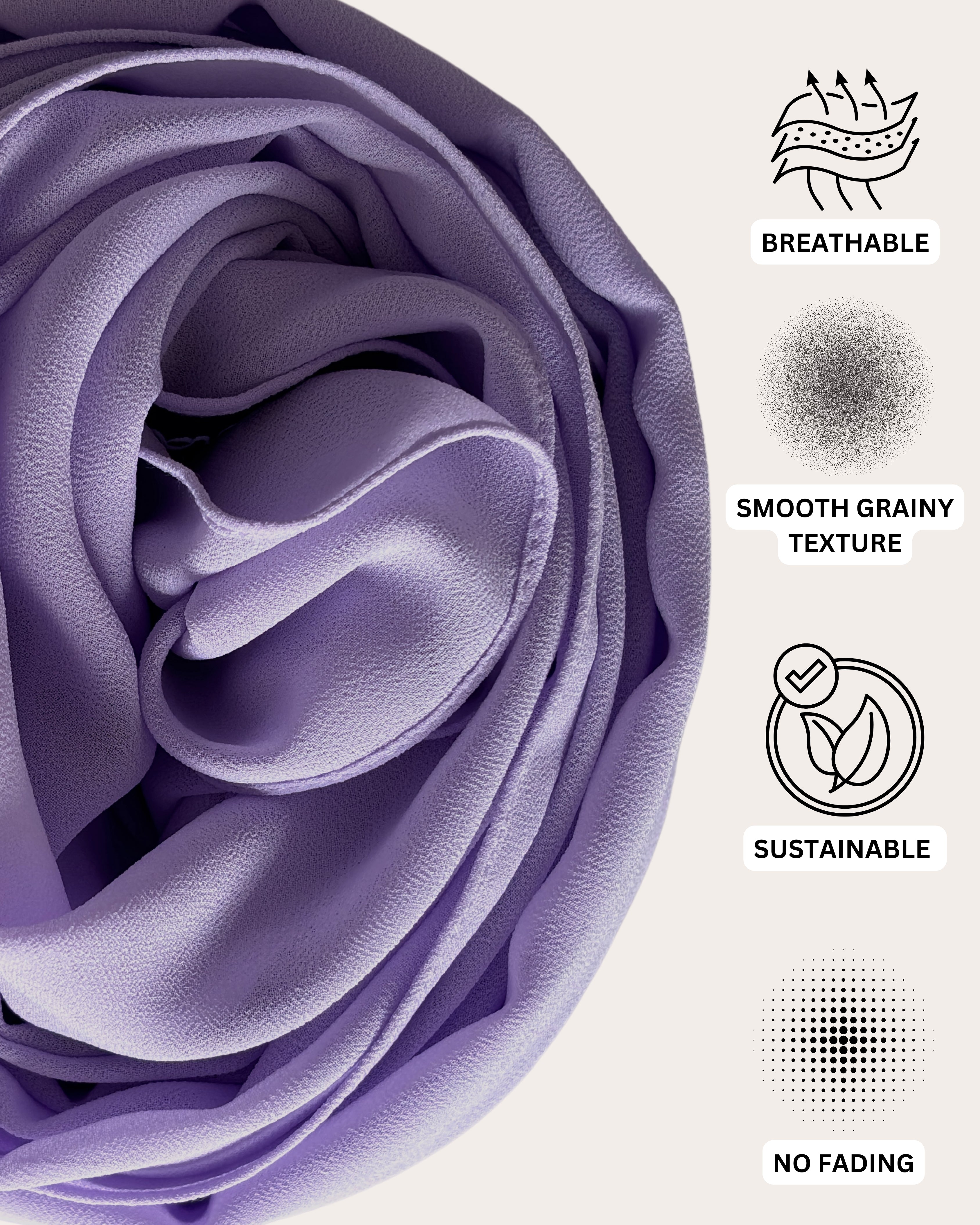 Premium Chiffon Hijab - Lavender Essence