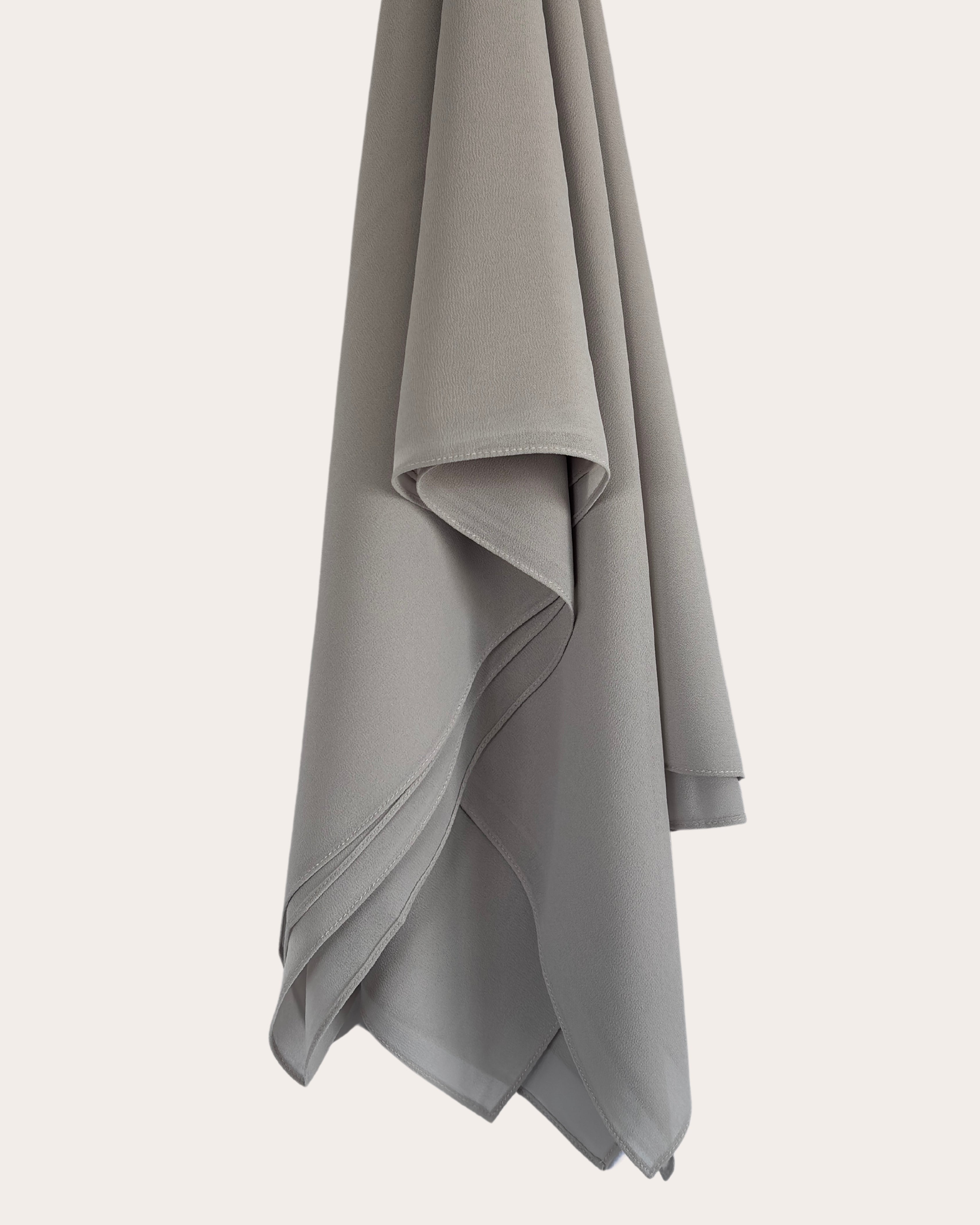 Premium Chiffon Hijab - Moonlit Silver