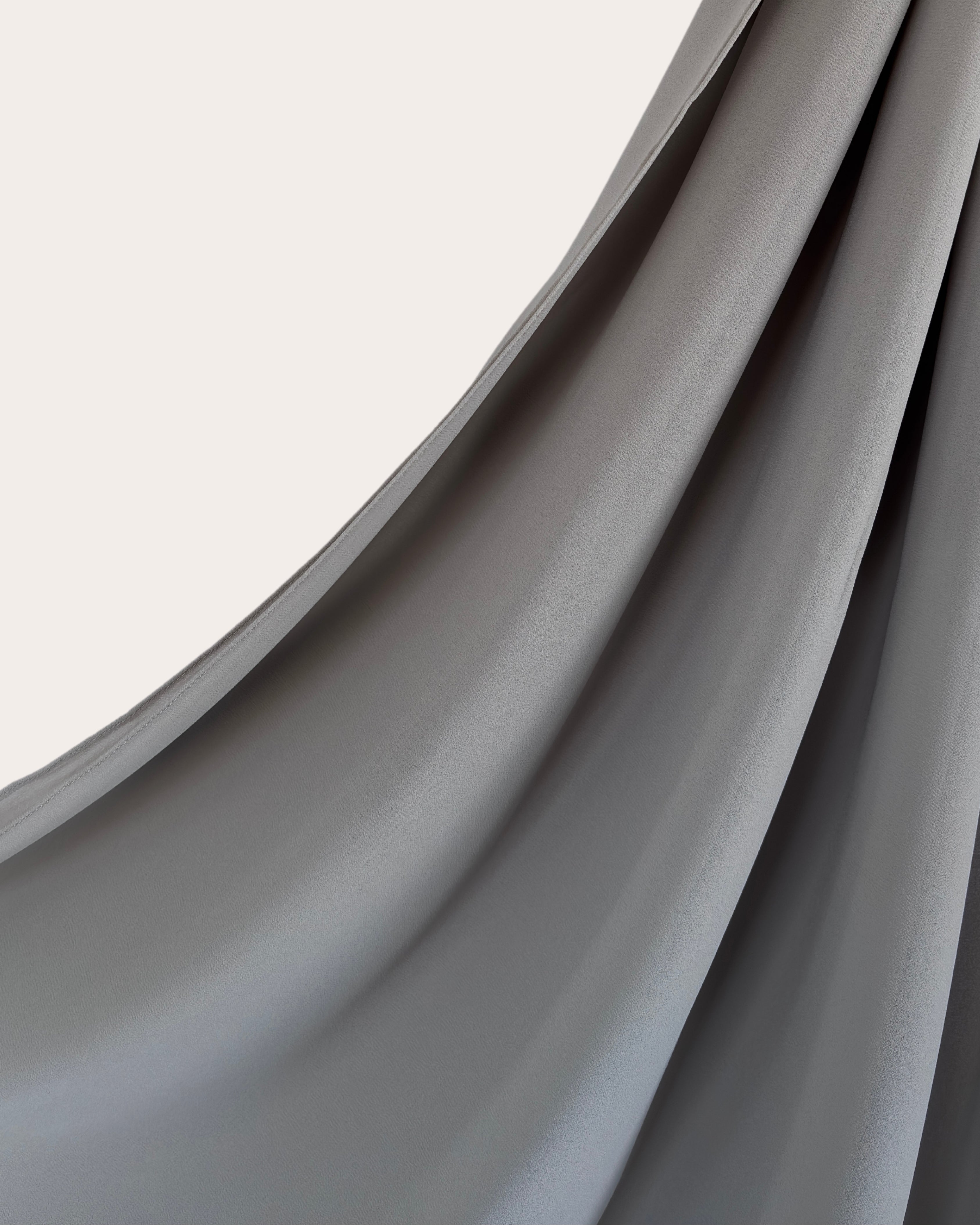 Premium Chiffon Hijab - Moonlit Silver