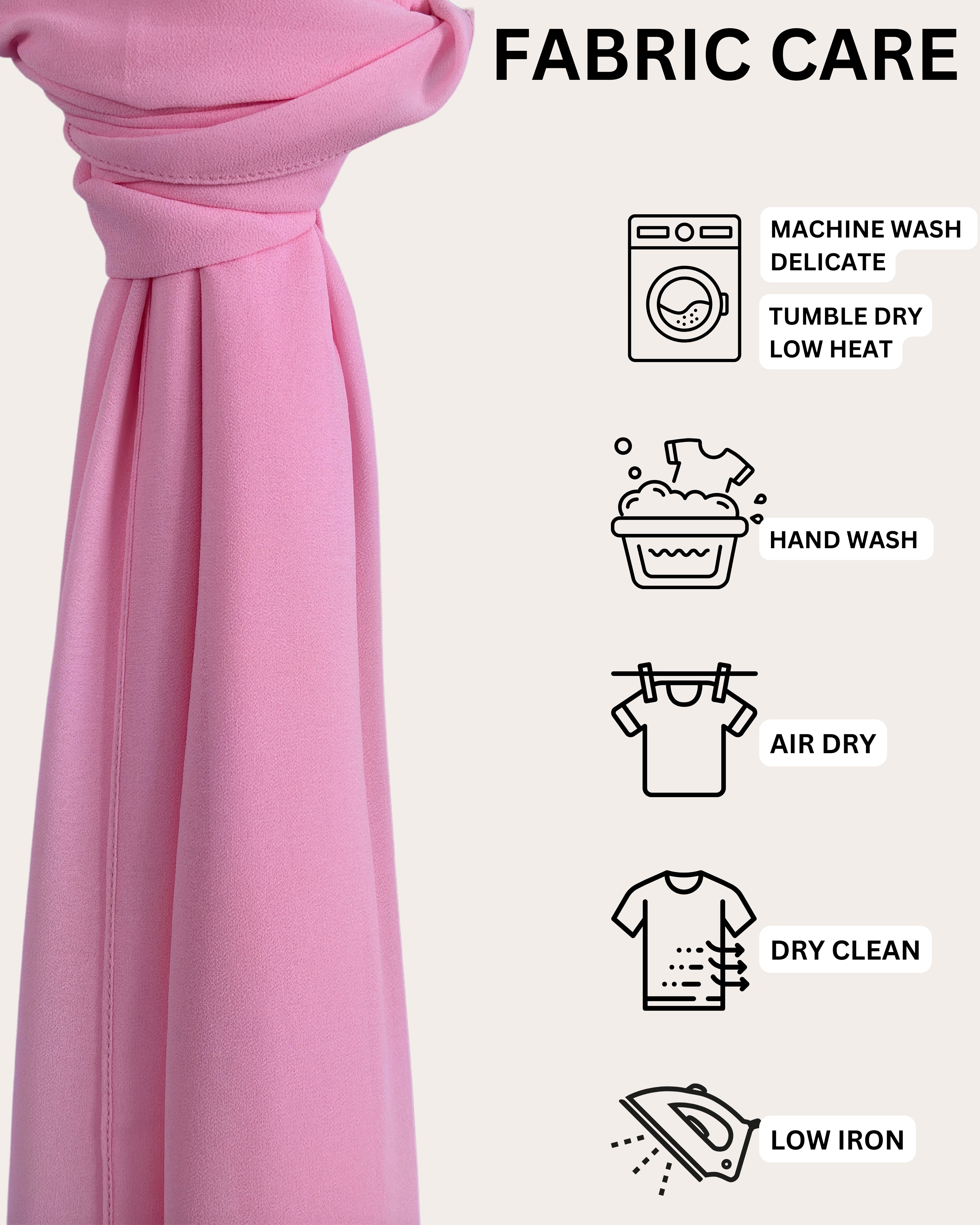 Premium Chiffon Hijab - Pink Champagne