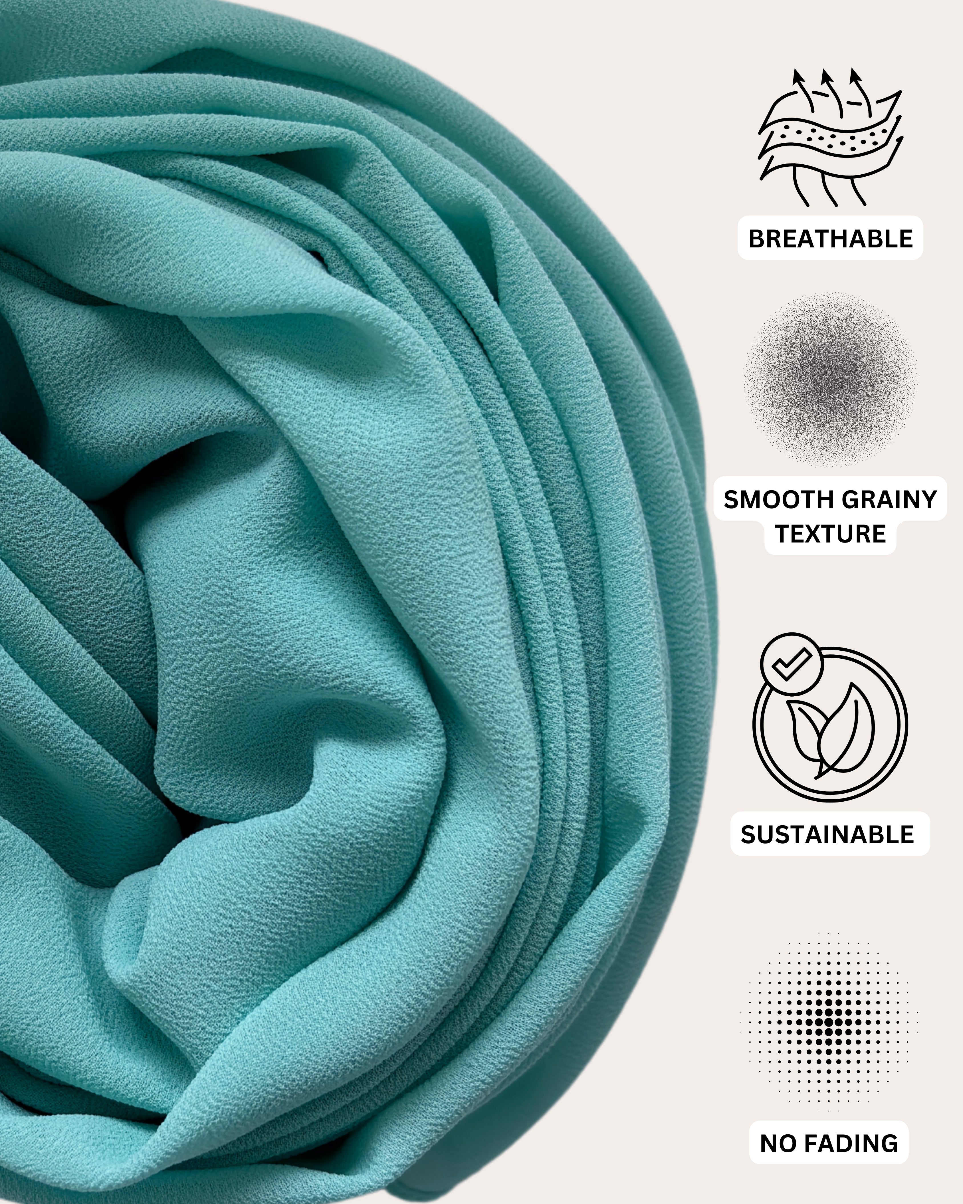Premium Chiffon Hijab - Serene Sky
