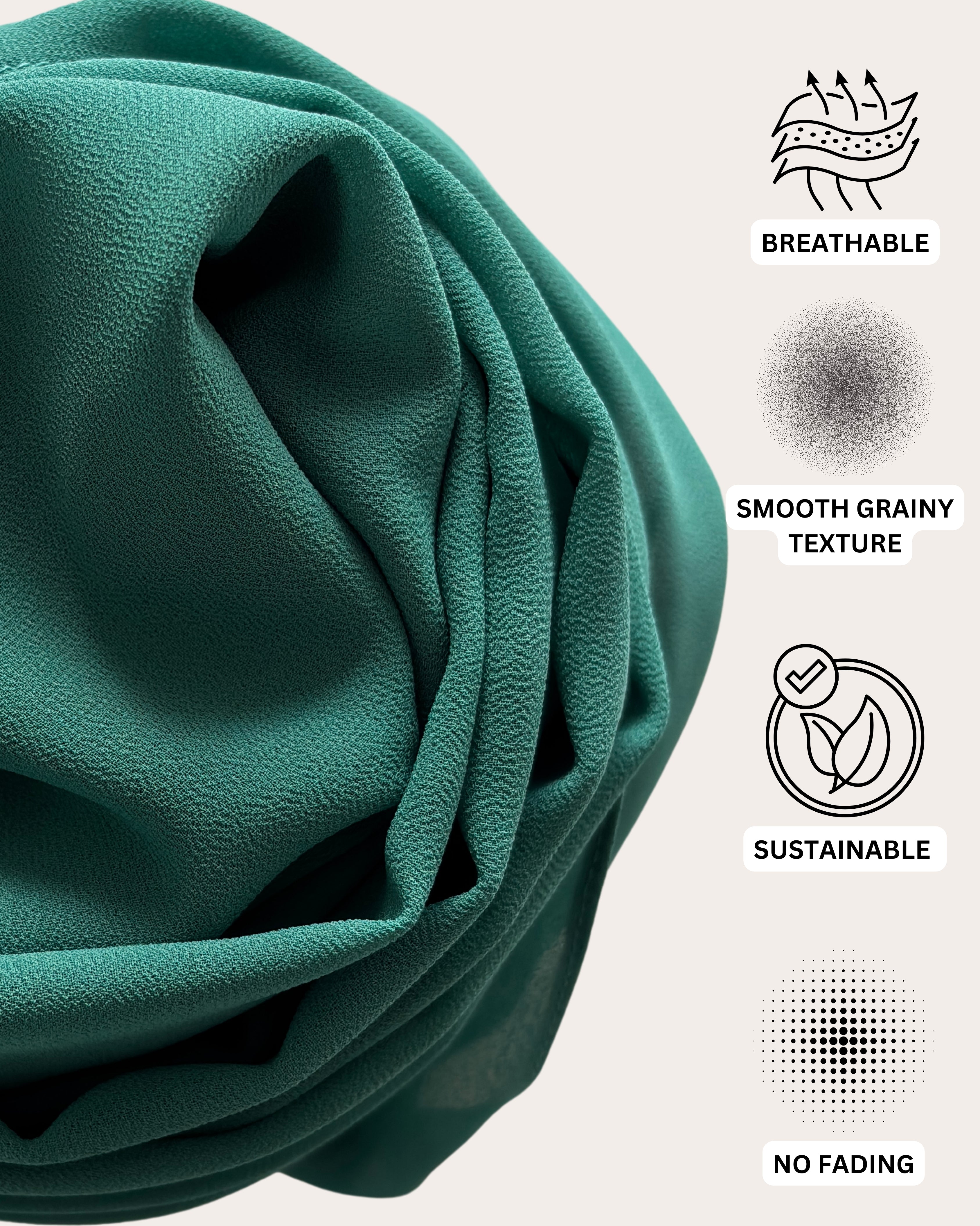 Premium Chiffon Hijab - Teal