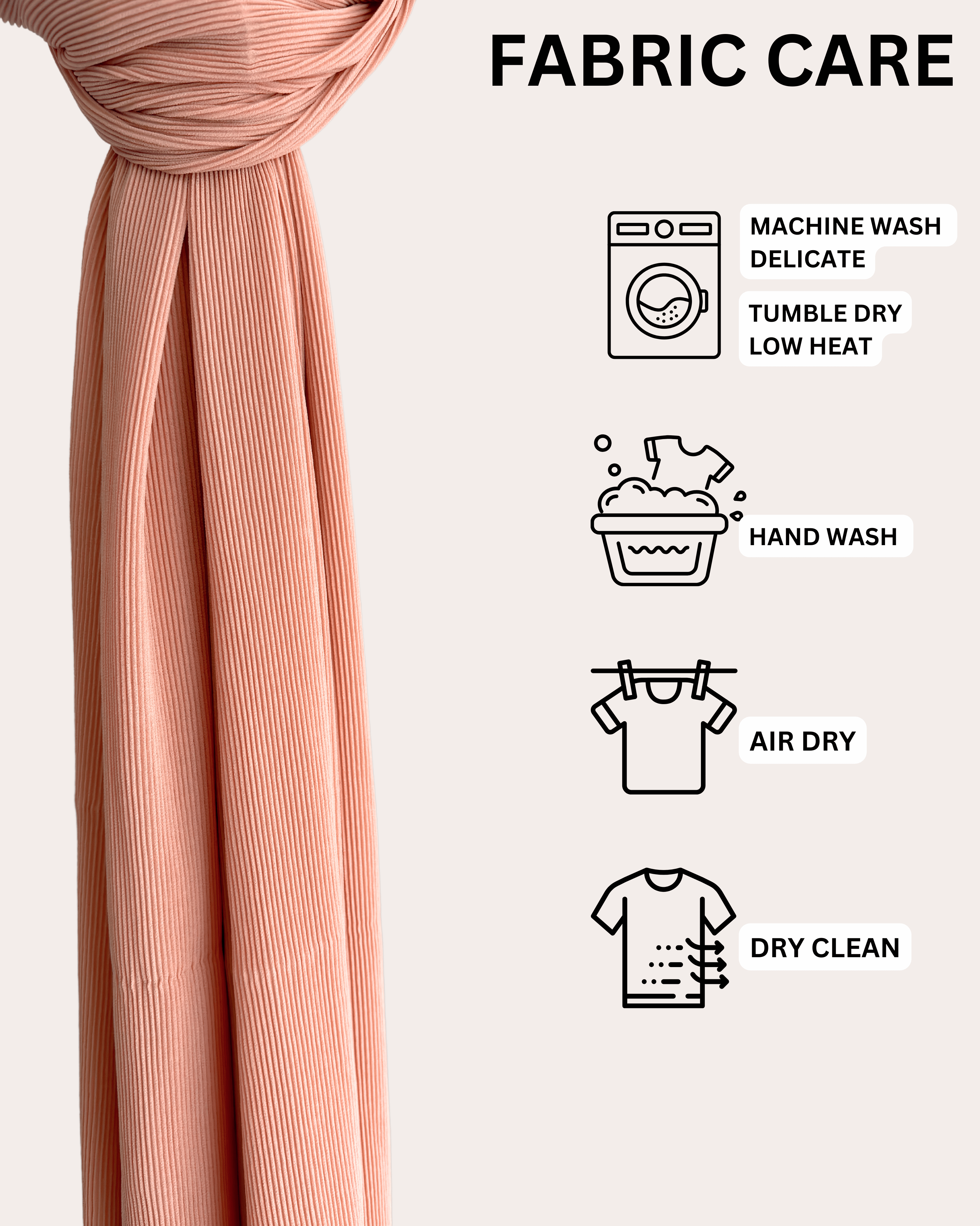 Pleated Chiffon Hijab - Blushing Pearl