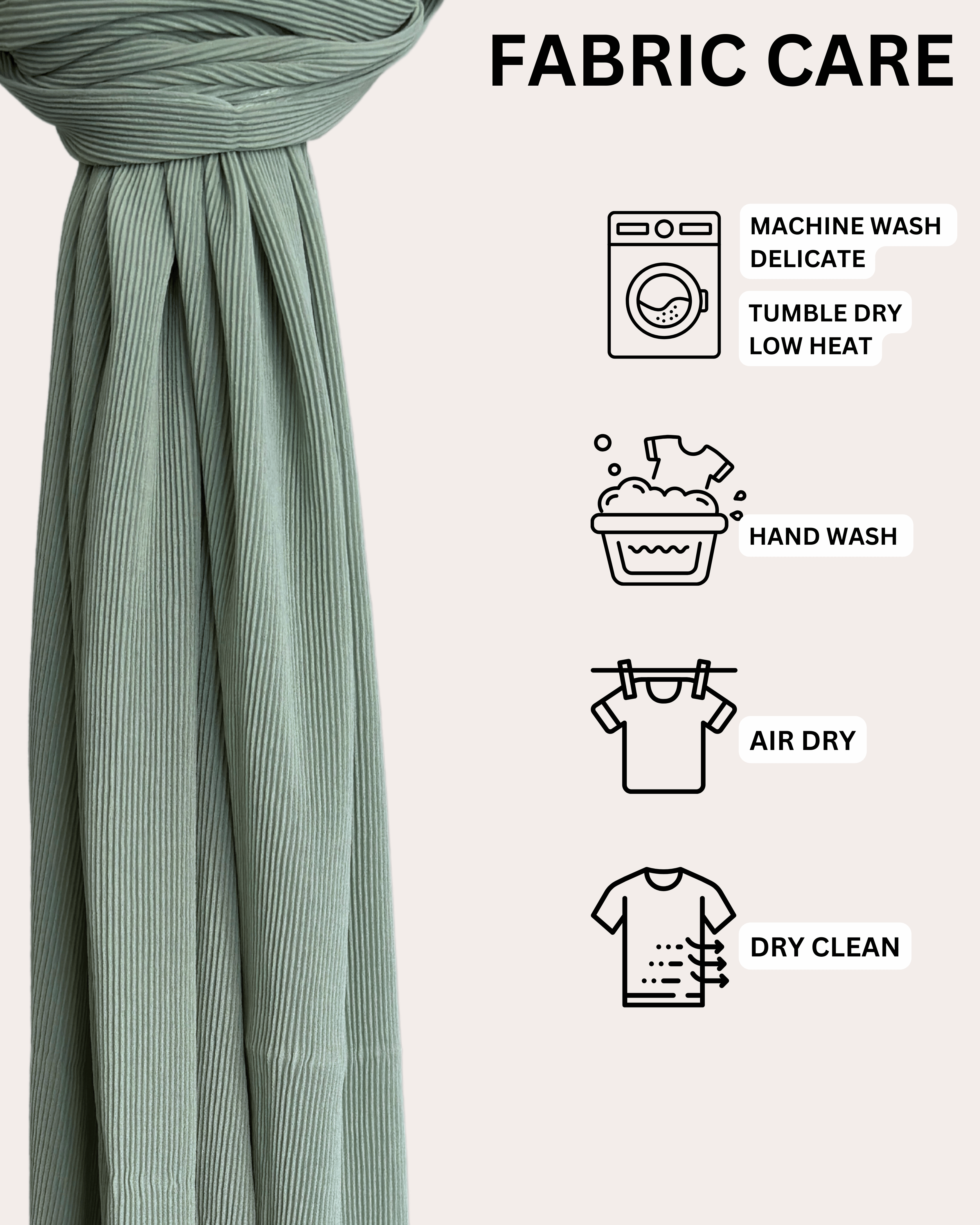 Pleated Chiffon Hijab - Calm Pebble