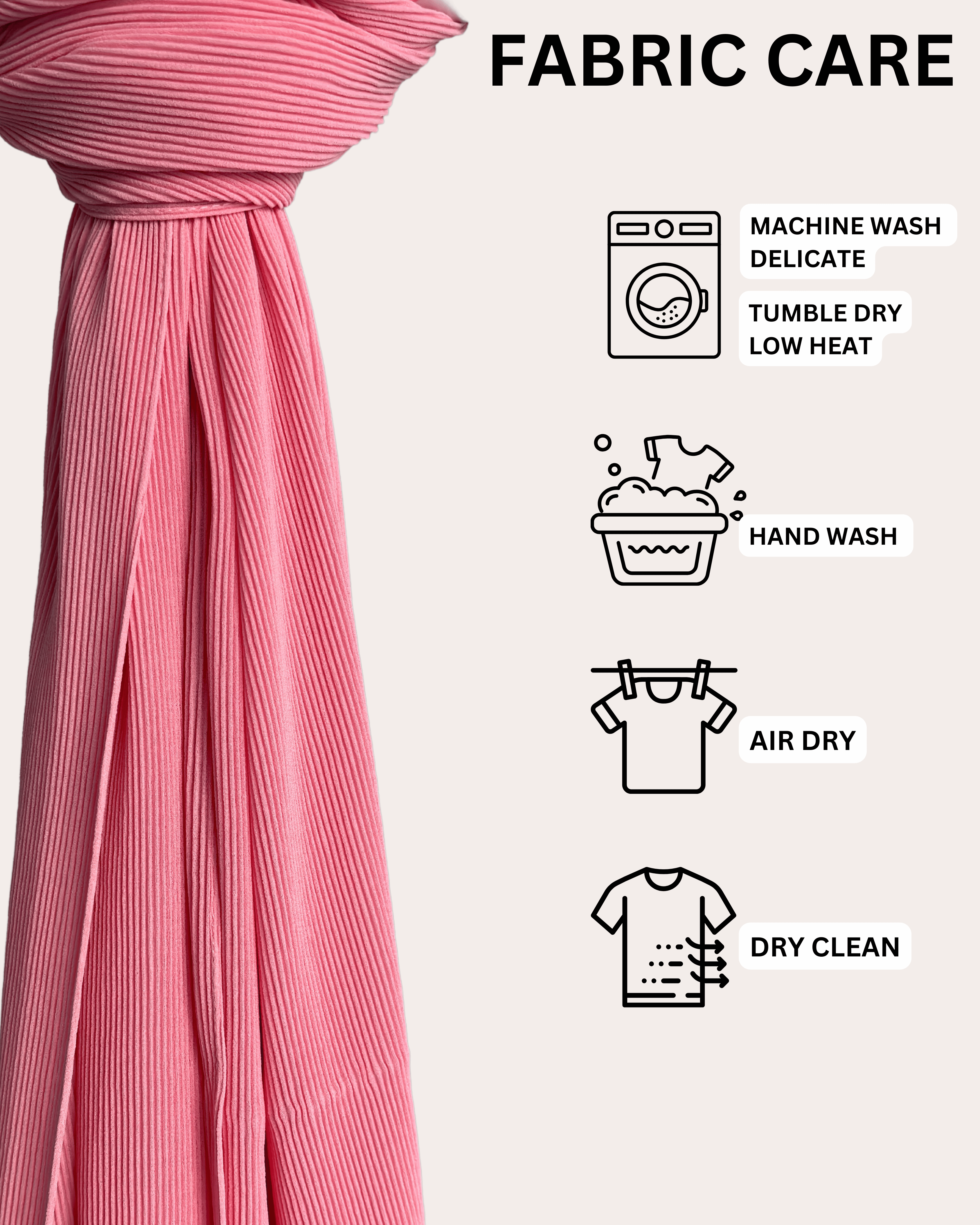 Pleated Chiffon Hijab - Cotton Candy