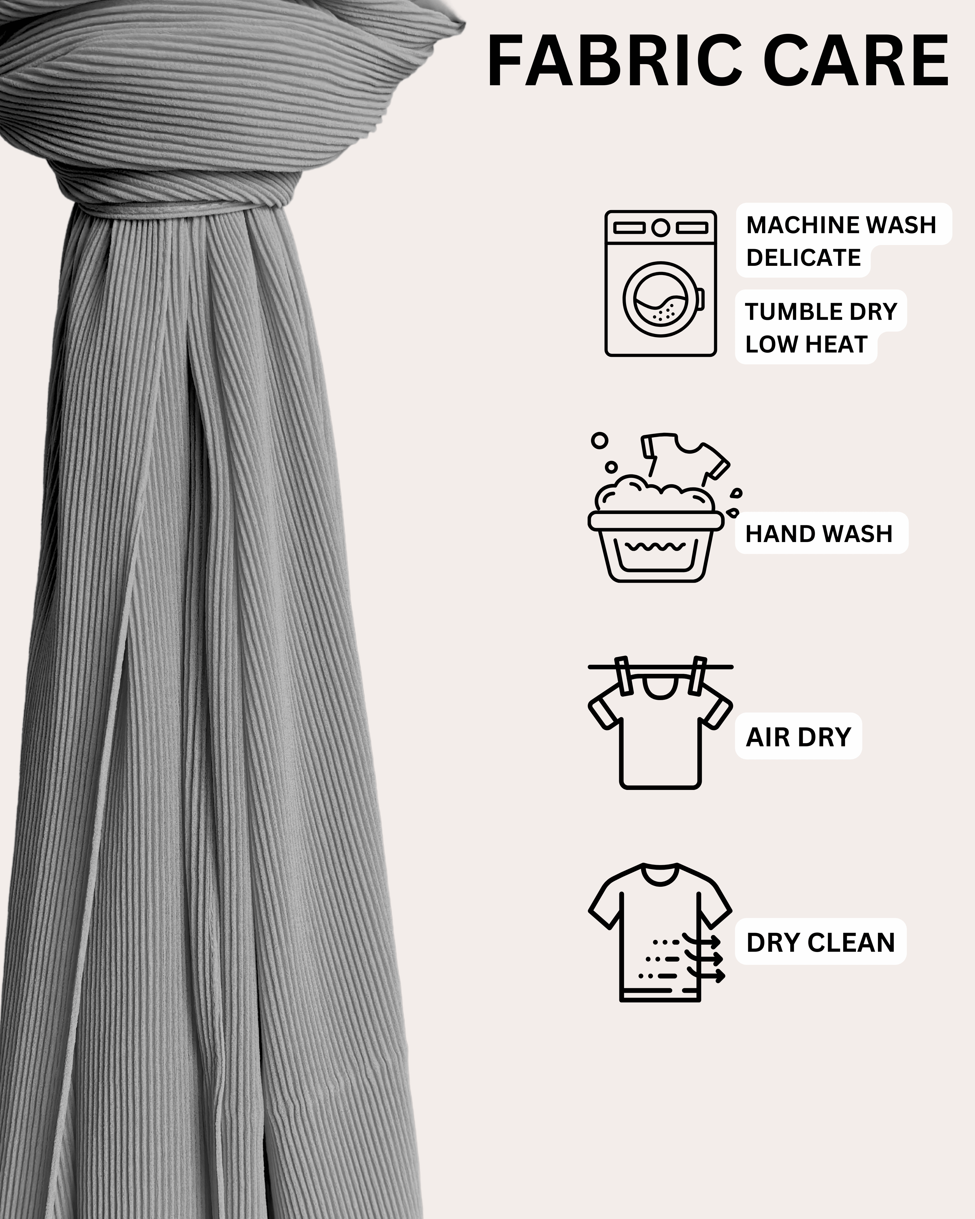 Pleated Chiffon Hijab - Silver Frost