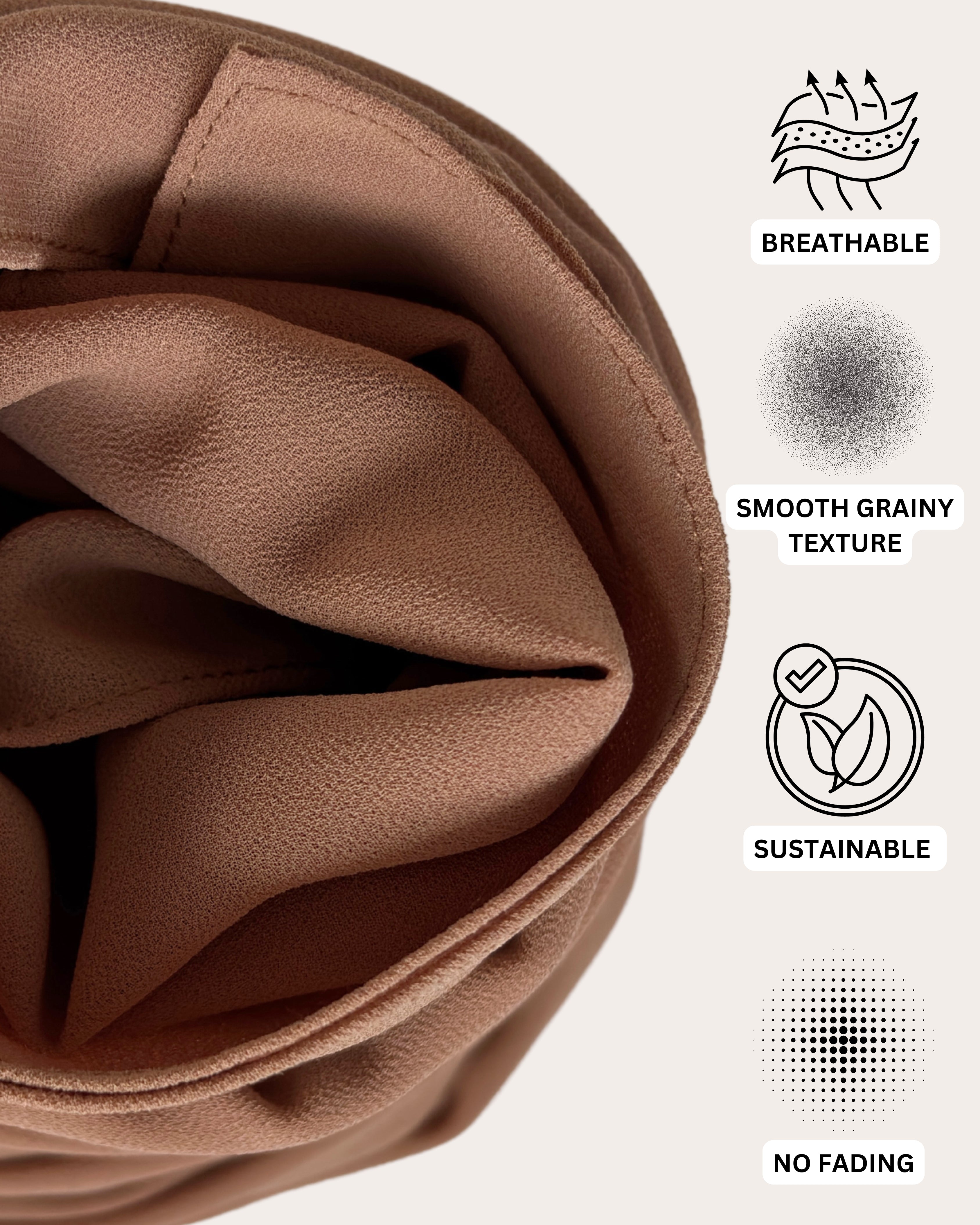 Premium Chiffon Hijab - Dusty Rose Gold