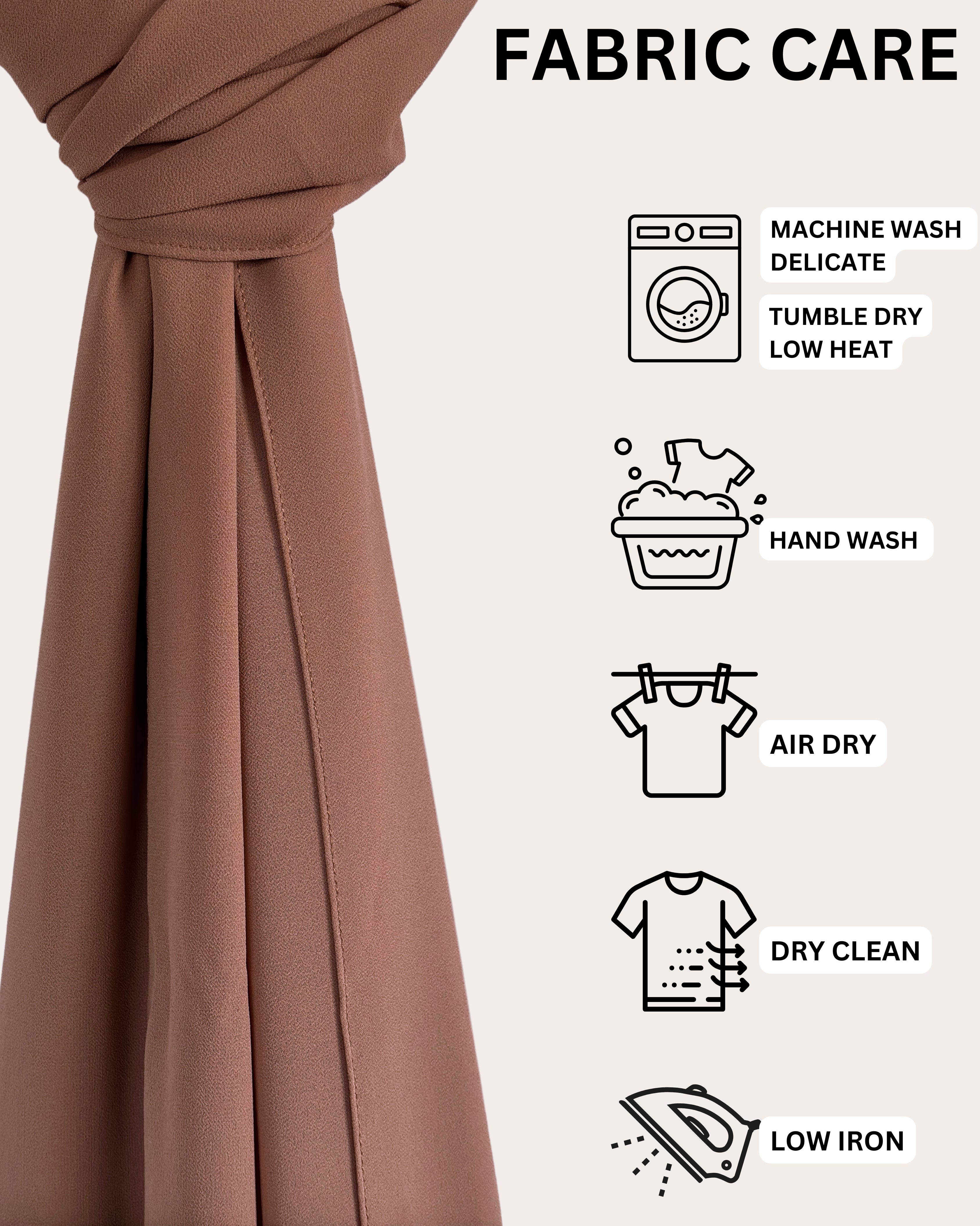 Premium Chiffon Hijab - Dusty Rose Gold